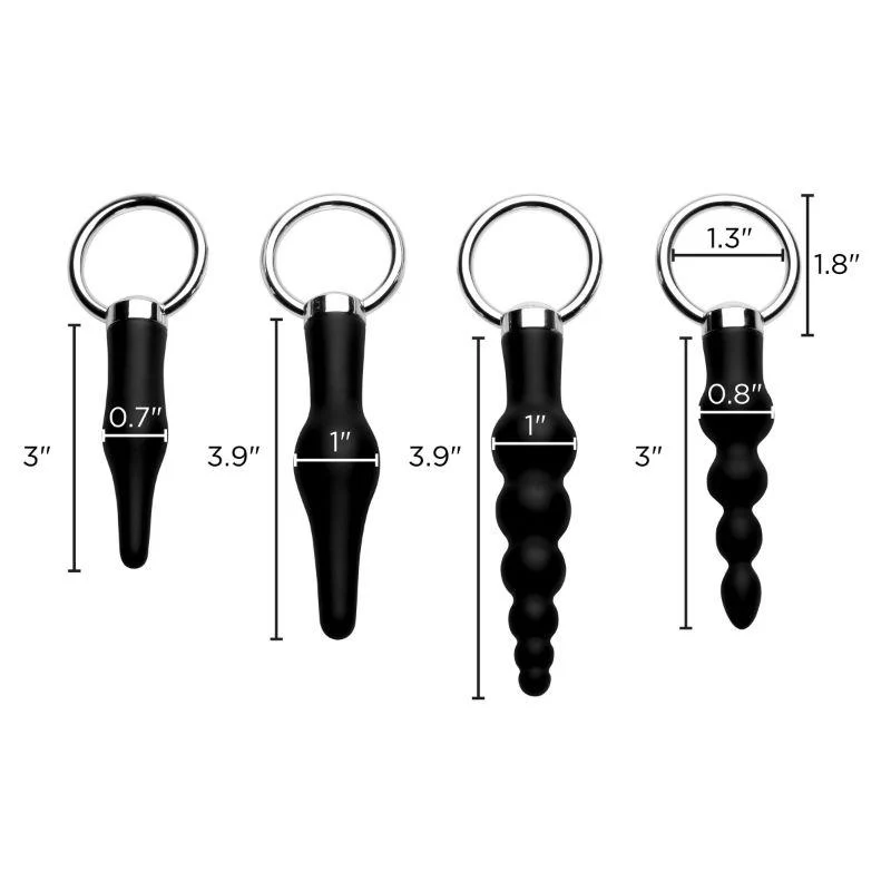 4 Piece Silicone Anal Ringed Rimmer Set - Image 4
