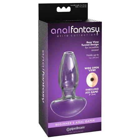 Pipedream Anal Fantasy Elite Collection Beginner's Anal Gaper Glass Tunnel Plug Clear - Image 3