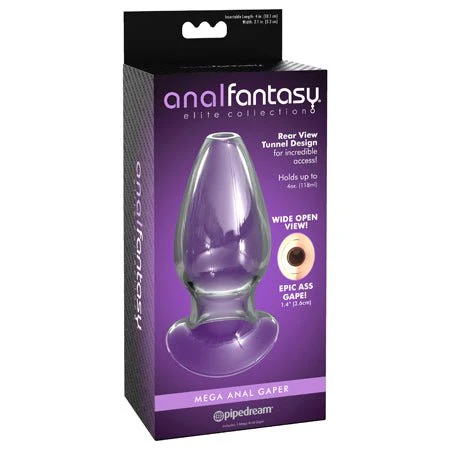 Pipedream Anal Fantasy Elite Collection Mega Anal Gaper Glass Tunnel Plug Clear - Image 4