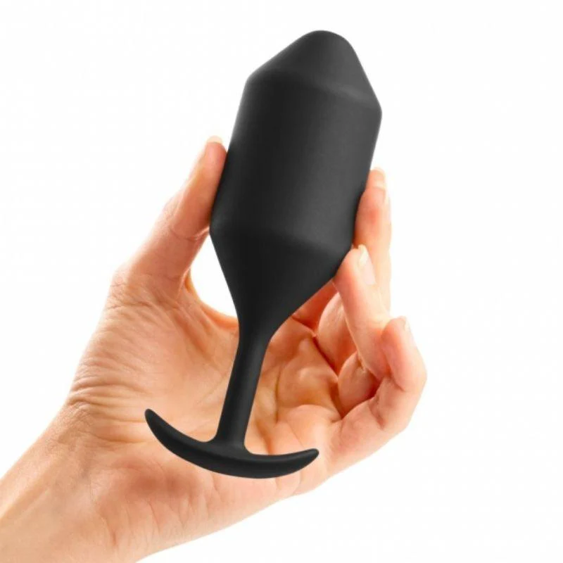 b-Vibe Snug Plug 4 Weighted Silicone Anal Plug Black