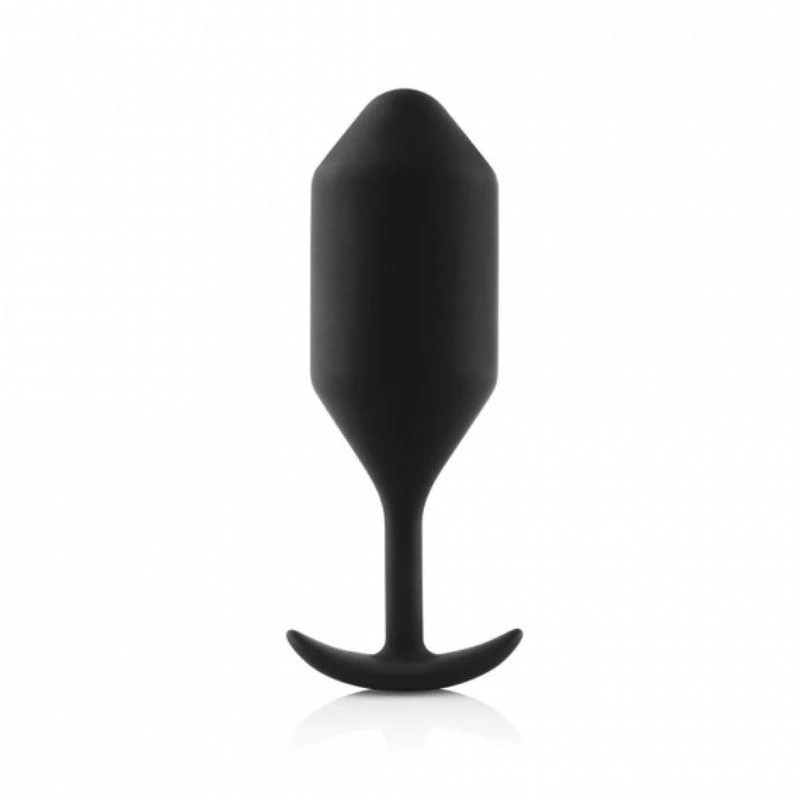 b-Vibe Snug Plug 4 Weighted Silicone Anal Plug Black - Image 2