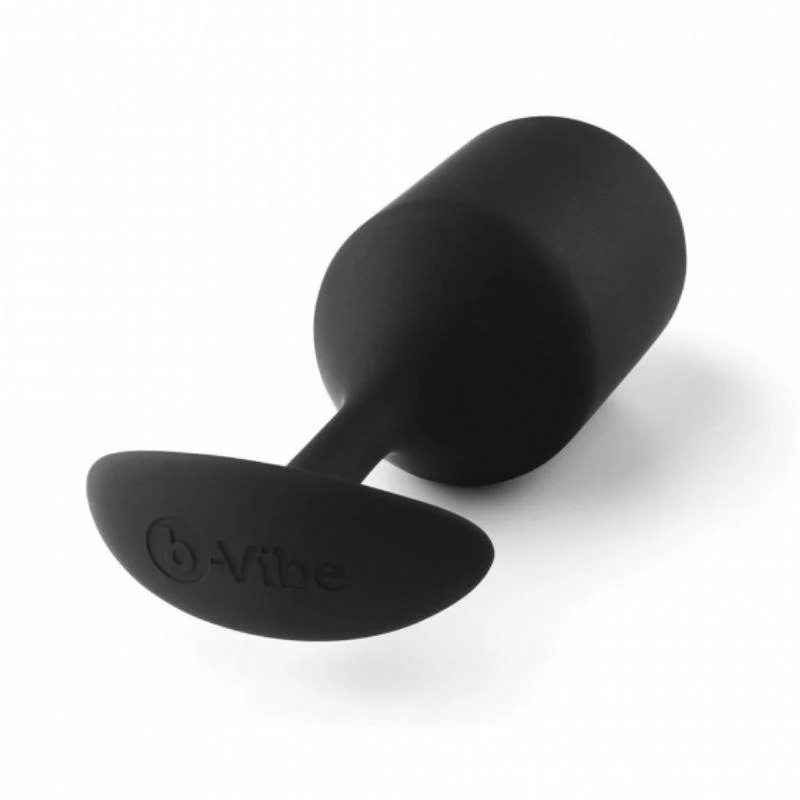 b-Vibe Snug Plug 4 Weighted Silicone Anal Plug Black - Image 4