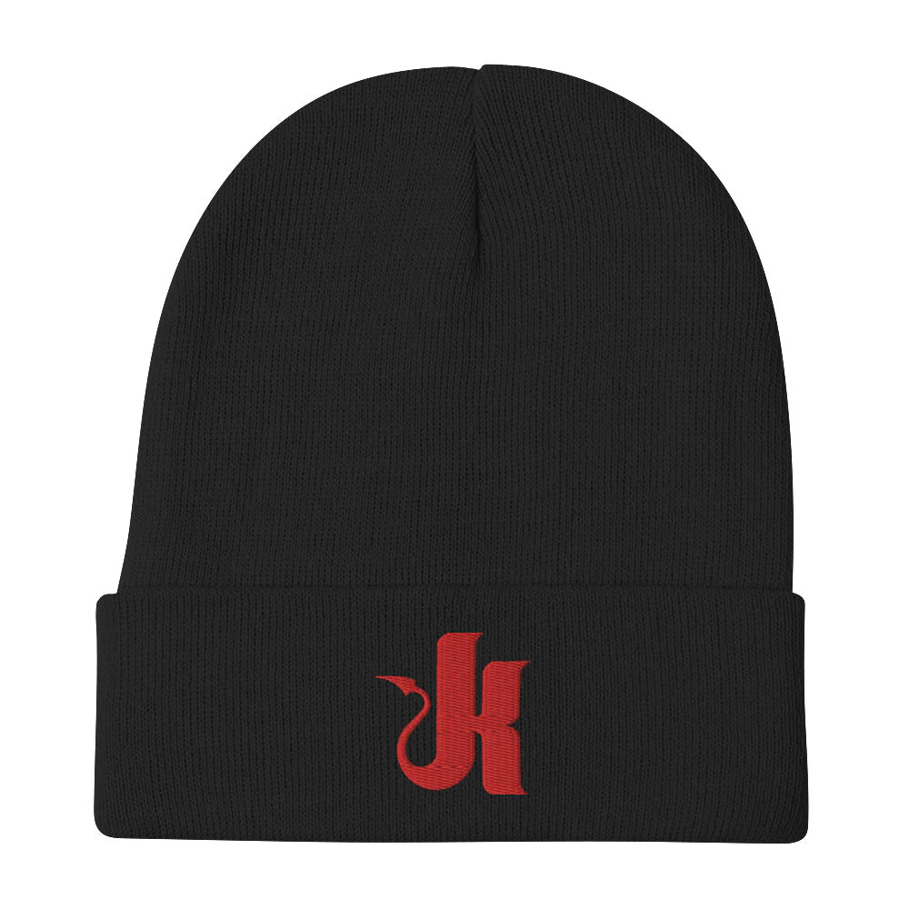 Black "K" Logo Embroidered Beanie