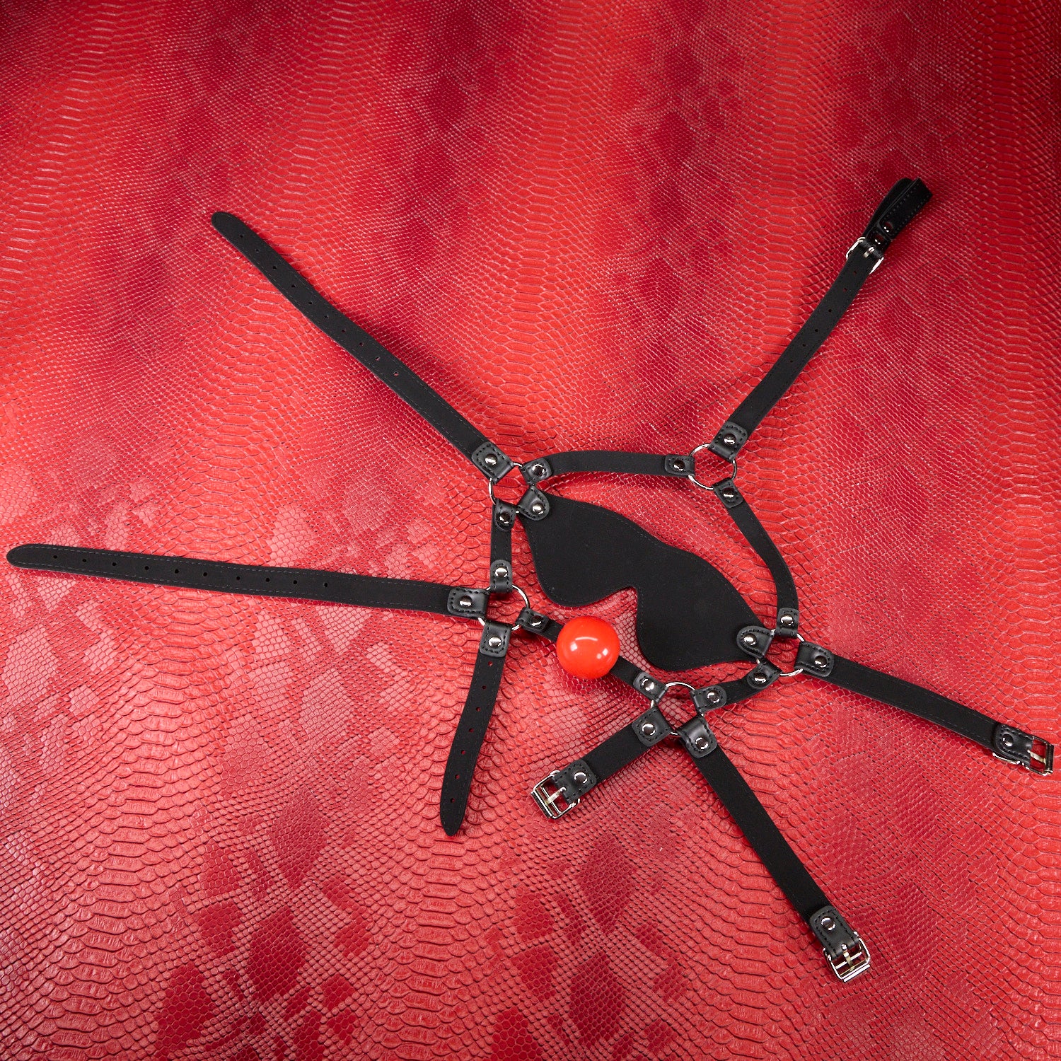 Head Harness Ball Gag and Blindfold by Kink - Image 9