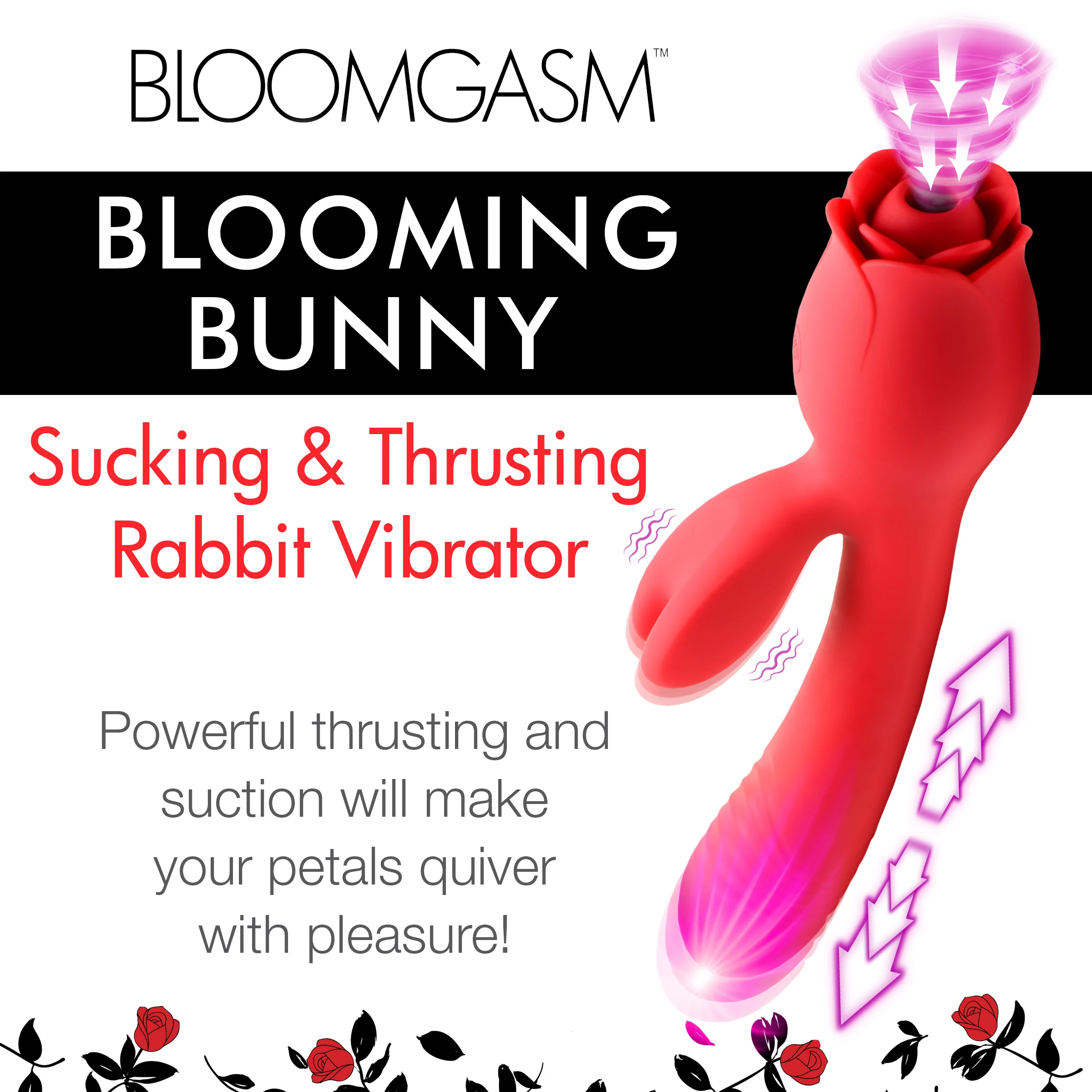 Blooming Bunny Sucking and Thrusting Silicone Rabbit Vibrator - Image 10