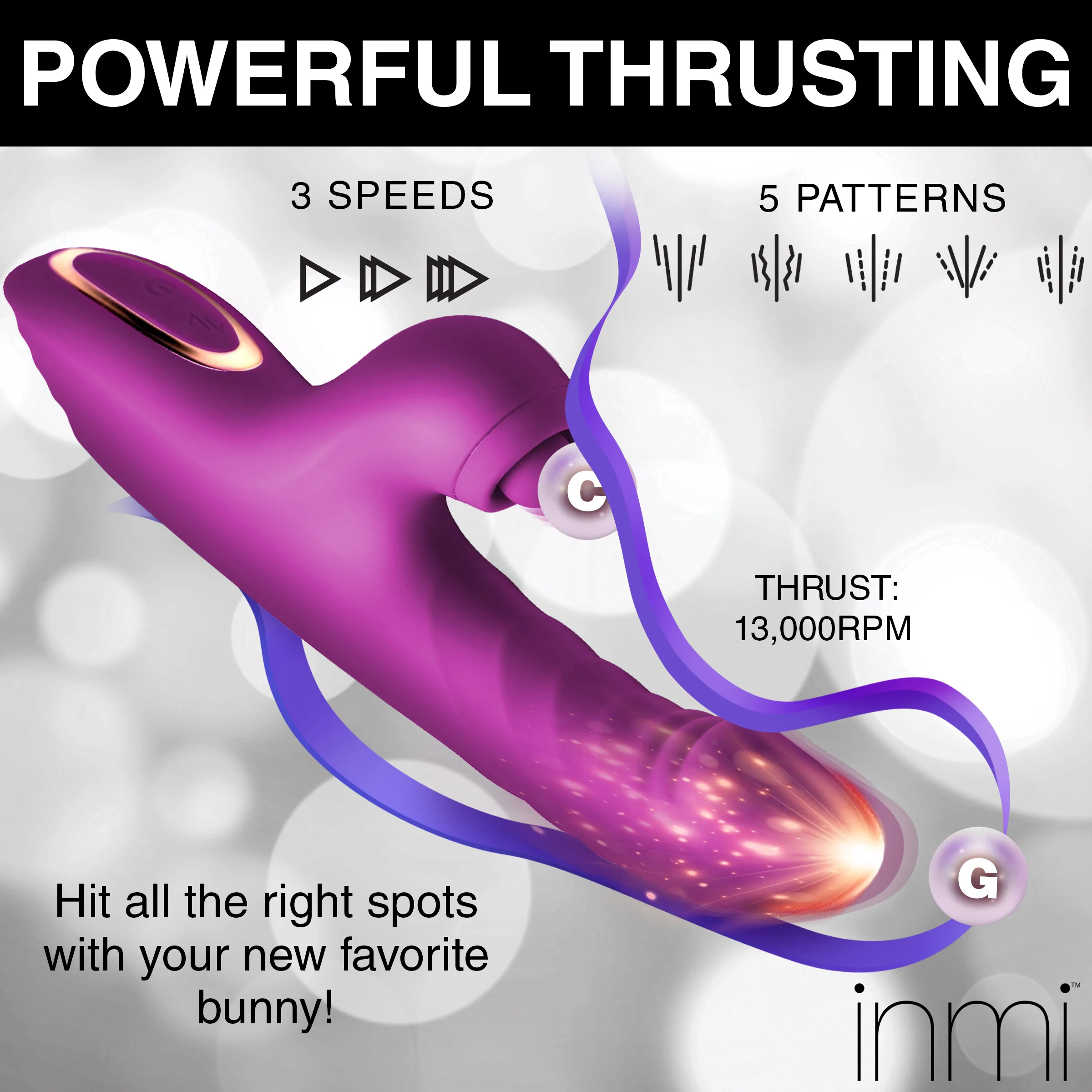 Bumping Bunny Thrusting & Pulsing Silicone Rabbit Vibrator - Image 6