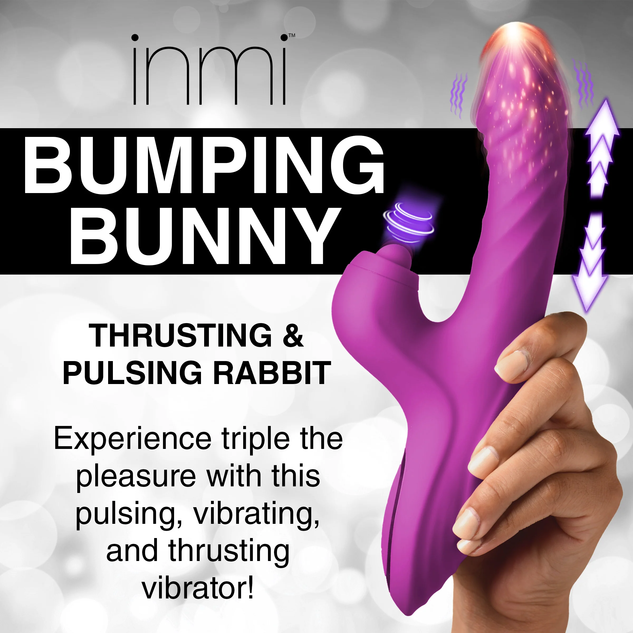 Bumping Bunny Thrusting & Pulsing Silicone Rabbit Vibrator - Image 9