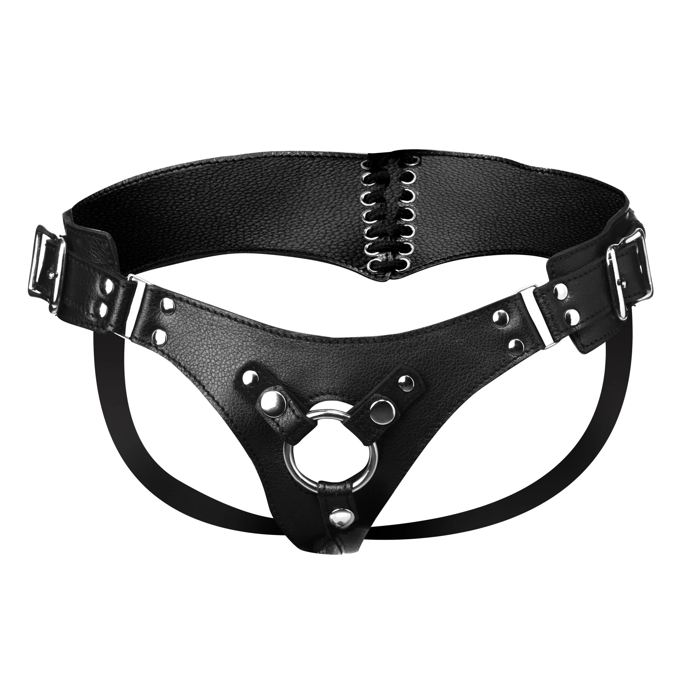 Corset Back Leather Strap On Harness - Image 3