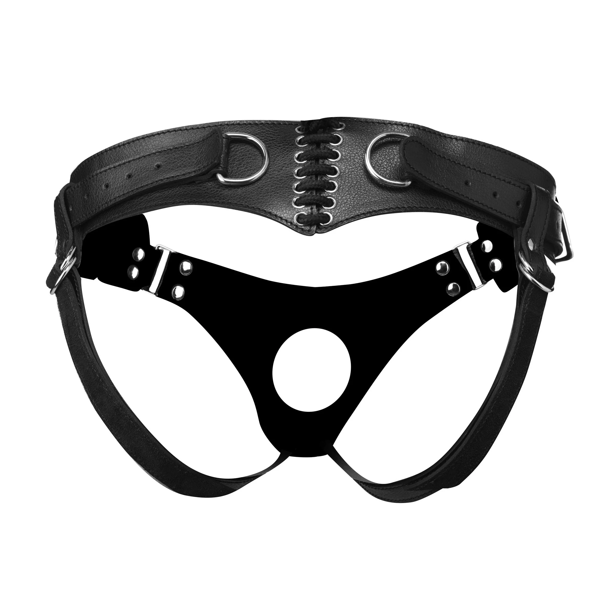 Corset Back Leather Strap On Harness - Image 4
