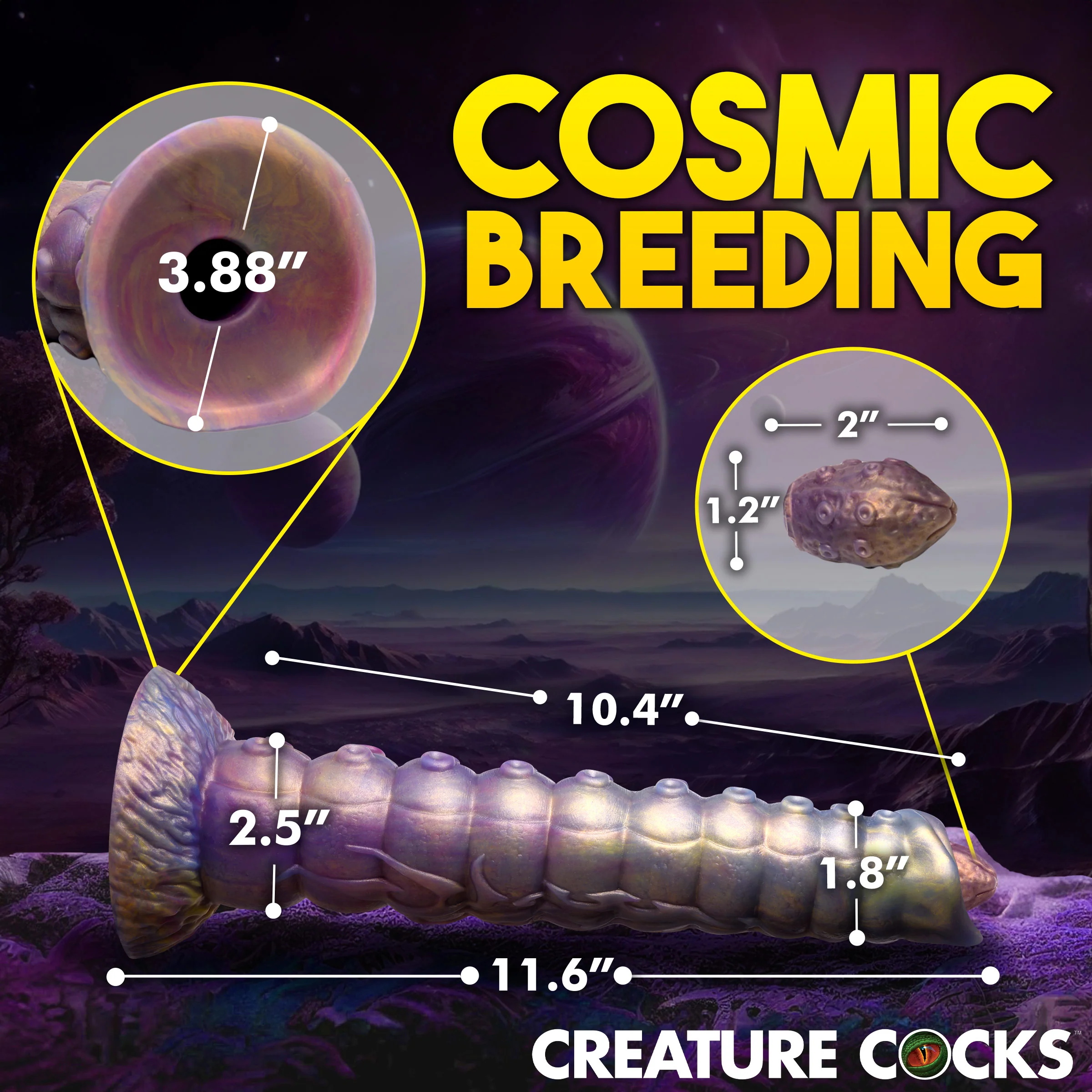 Deep Invader Tentacle Ovipositor Silicone Dildo with Eggs - Image 2