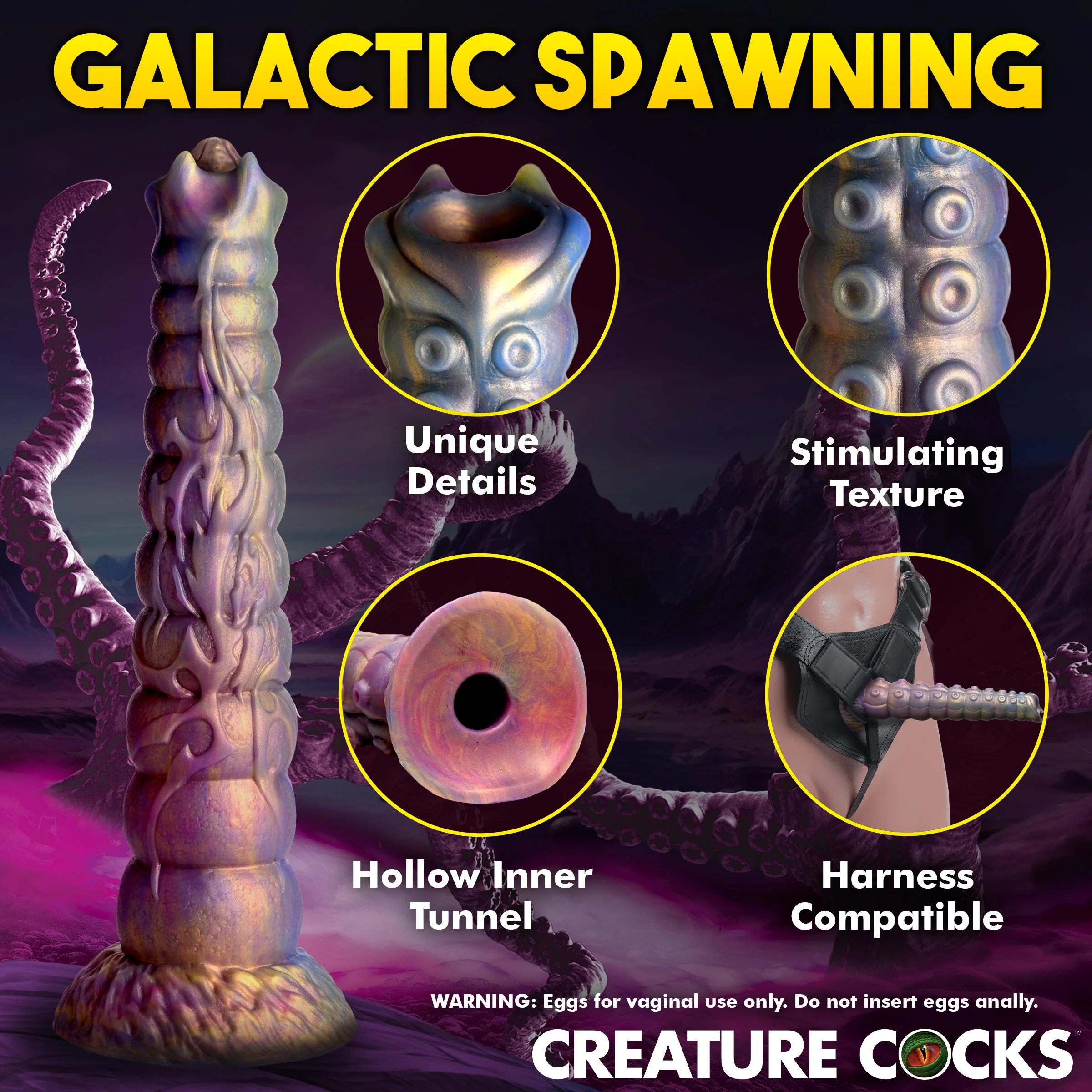 Deep Invader Tentacle Ovipositor Silicone Dildo with Eggs - Image 5