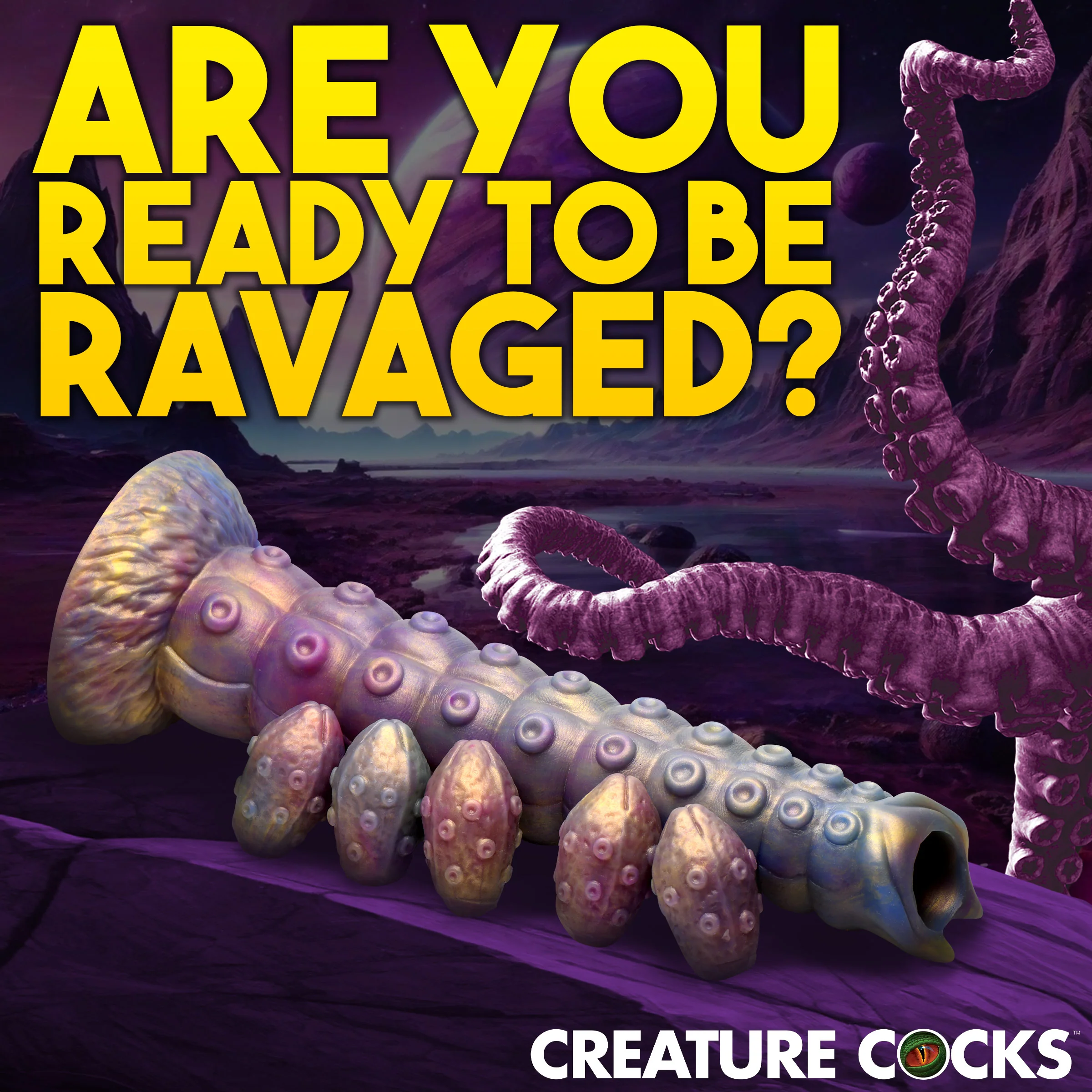 Deep Invader Tentacle Ovipositor Silicone Dildo with Eggs - Image 7
