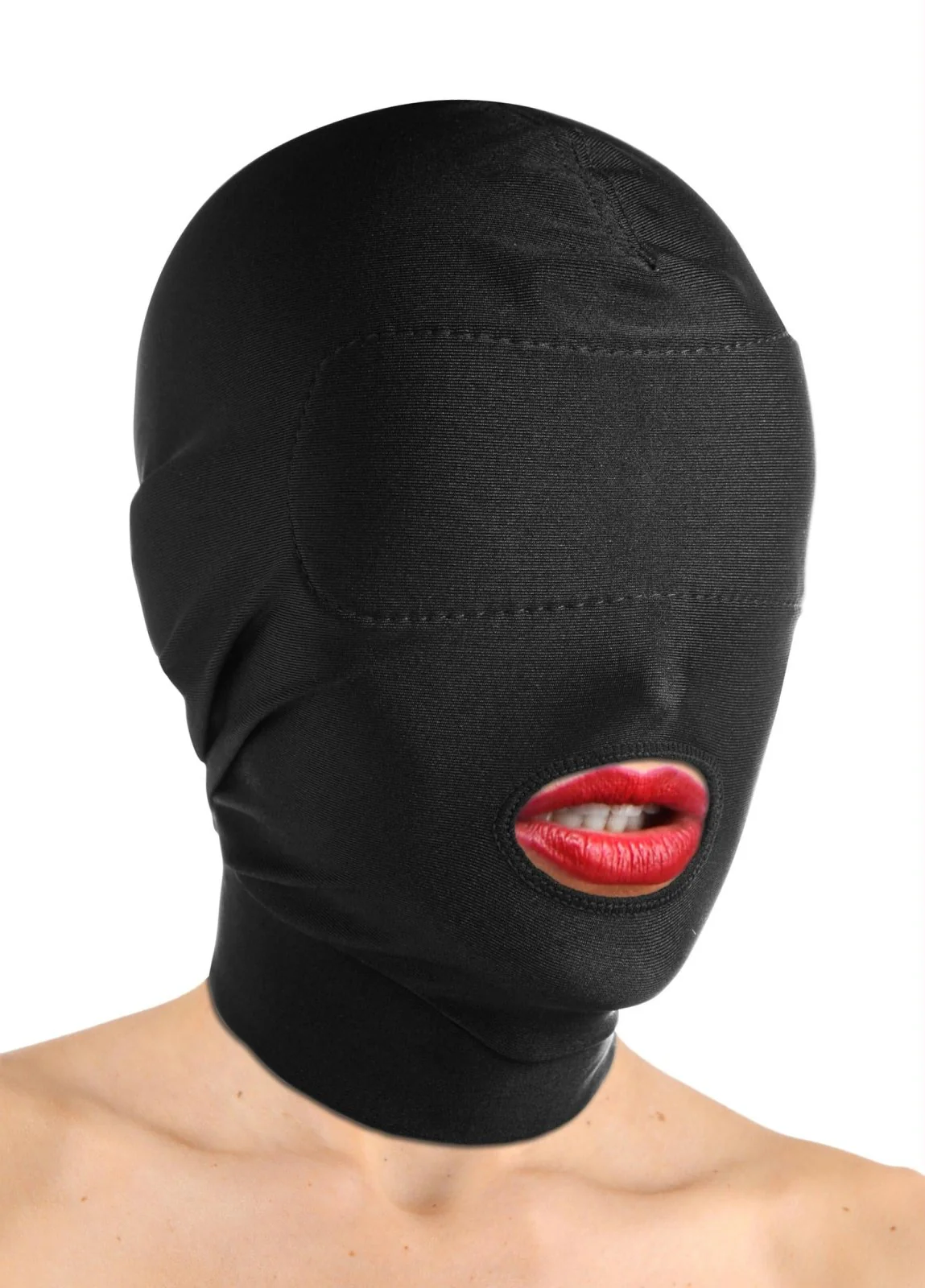Blackout Open Mouth Hood with Padded Blindfold
