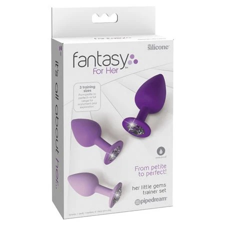 Pipedream Fantasy For Her 3-Piece Silicone Her Little Gems Trainer Plug Set Purple - Image 4