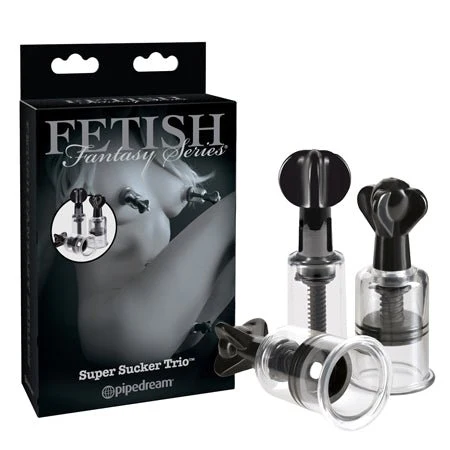 Pipedream Fetish Fantasy Series Limited Edition Super Suckers Trio Clear/Black - Image 4