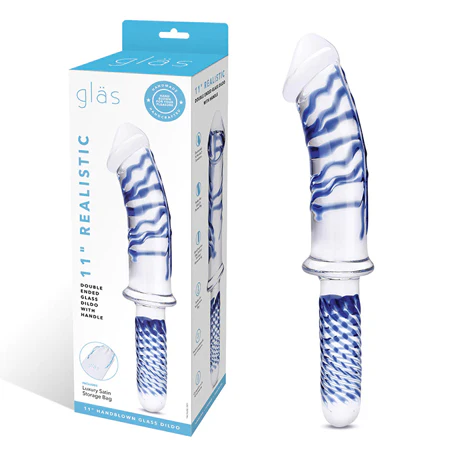 Double Ended Glass Dildo with Handle