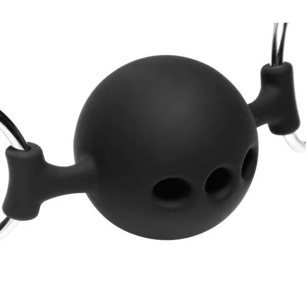 Hinder Breathable Silicone Ball Gag with Nipple Clamps - Image 3
