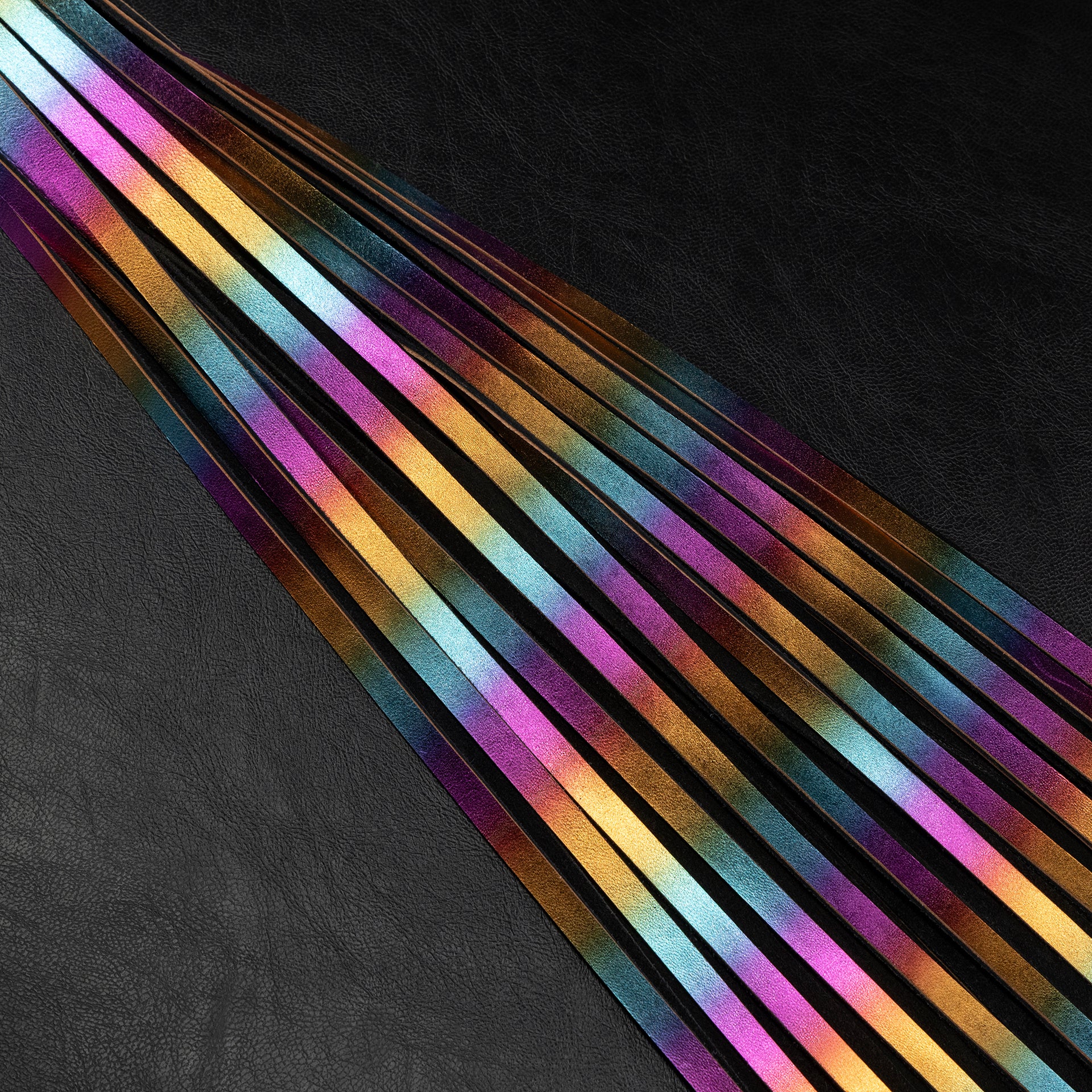 Holographic Rainbow Leather Flogger By Kink - Image 10