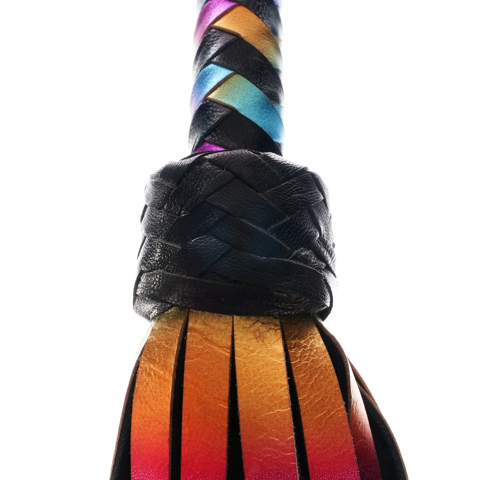 Holographic Rainbow Leather Flogger By Kink - Image 14