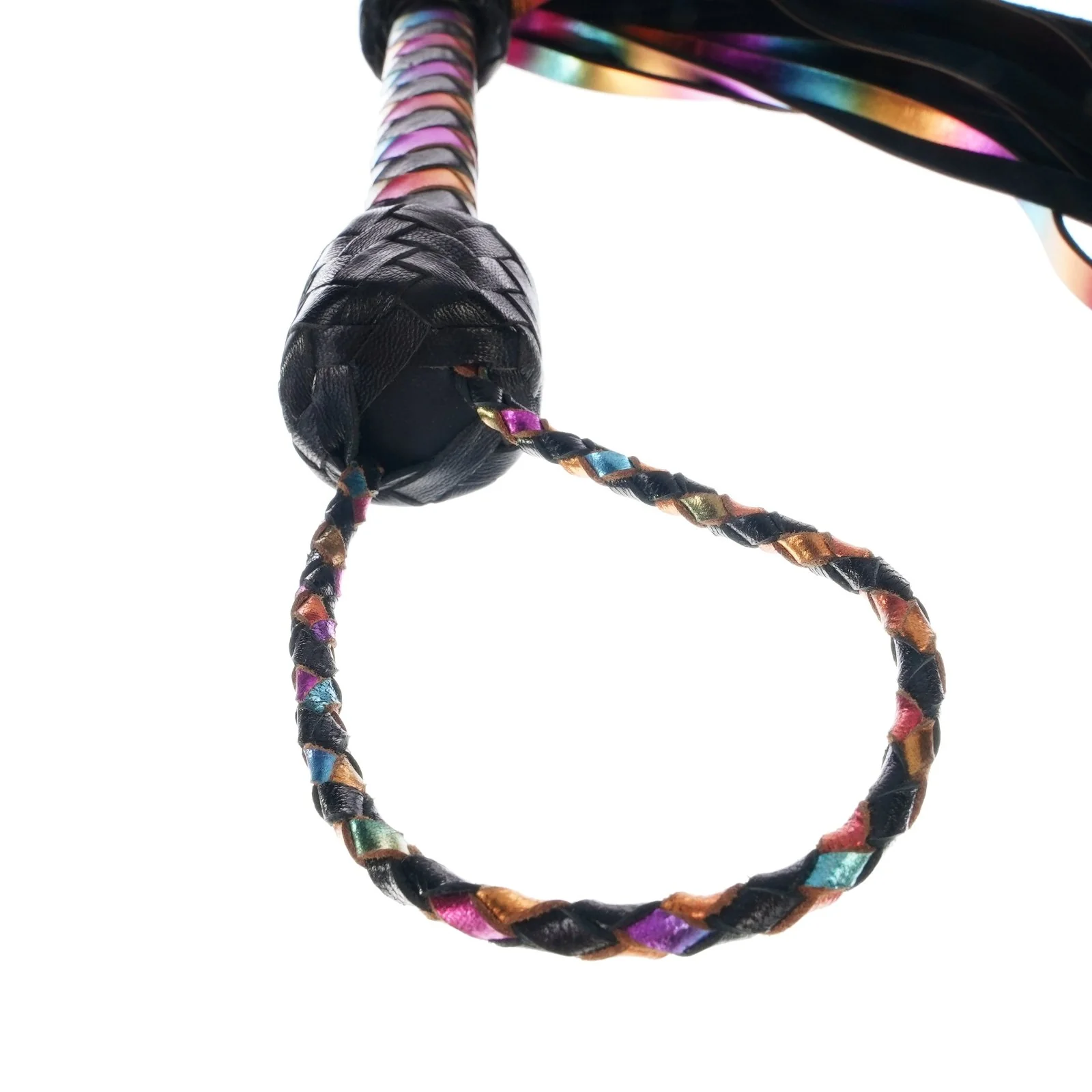 Holographic Rainbow Leather Flogger By Kink - Image 15