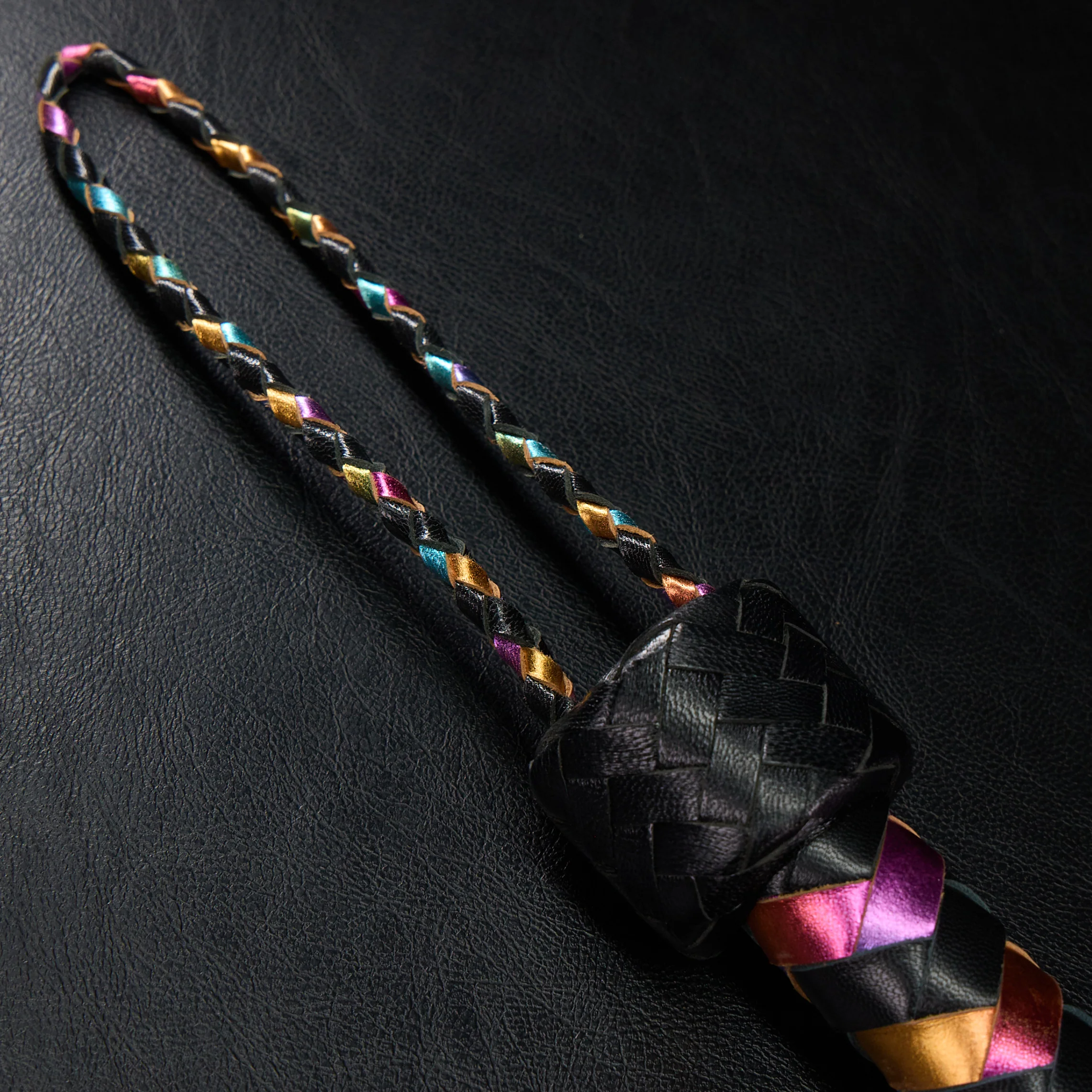 Holographic Rainbow Leather Flogger By Kink - Image 4