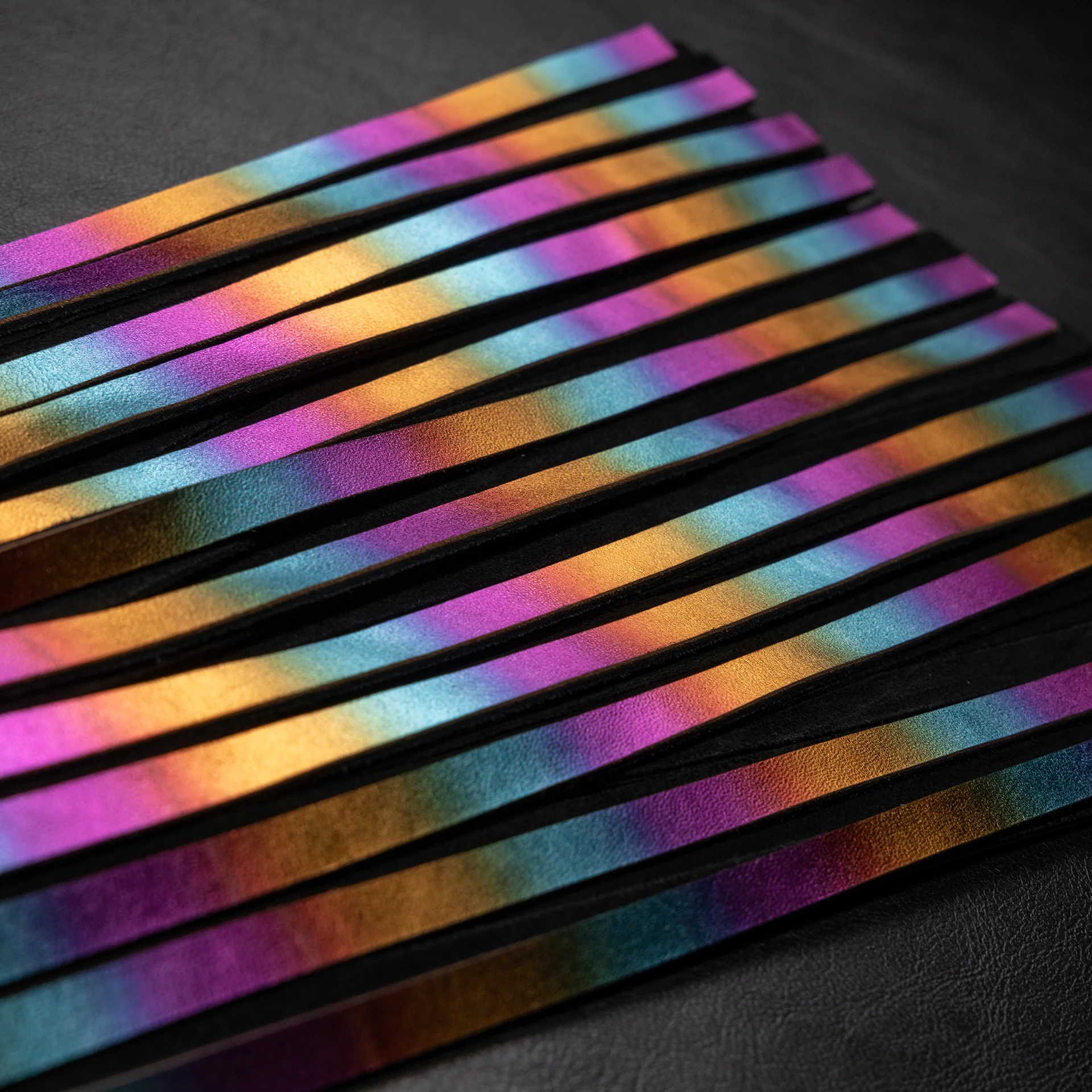 Holographic Rainbow Leather Flogger By Kink - Image 9