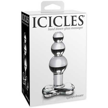 Pipedream Icicles No. 47 Beaded 4 in. Glass Anal Plug Clear - Image 2