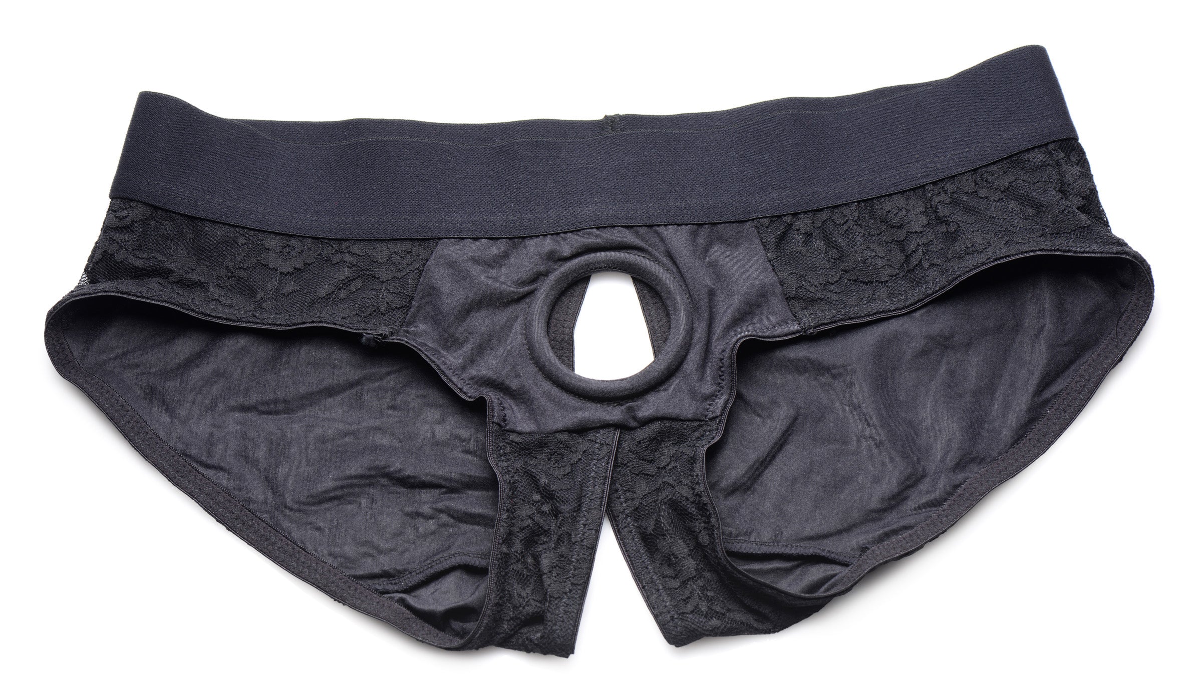 Lace Envy Black Pegging Set with Lace Crotchless Panty Harness and Dildo - L-XL - Image 8