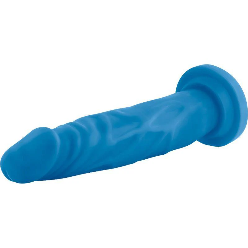 7.5 in. Dildo with Suction Cup Neon Blue - Image 2