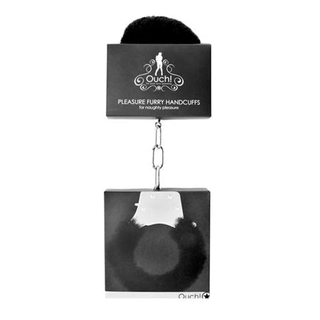 Ouch! Pleasure Furry Handcuffs With Quick-Release Black - Image 3