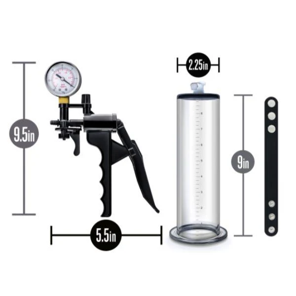 Blush Performance VX8 Premium Penis Pump System with Silicone Cock Strap Clear - Image 3