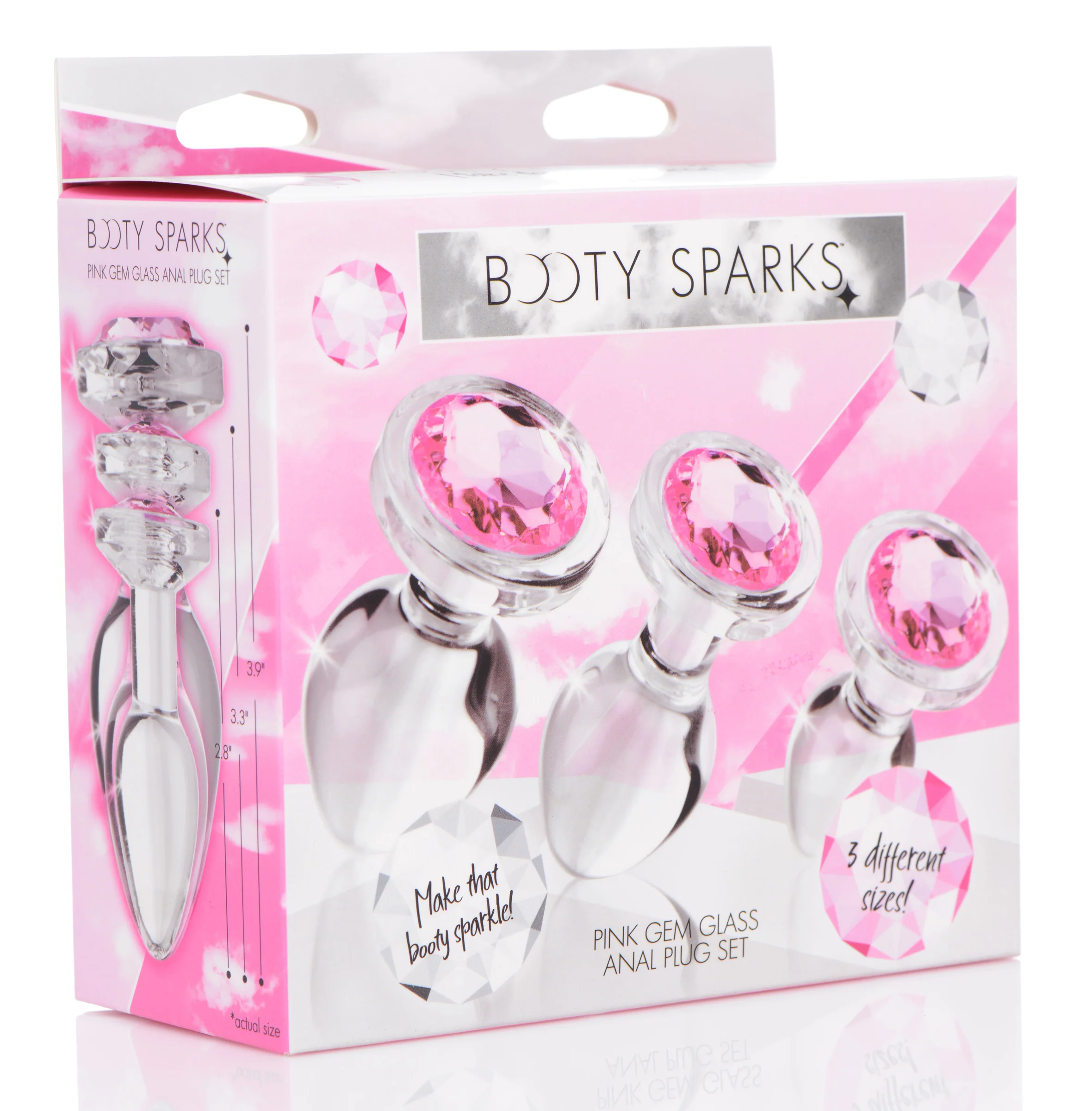 Pink Gem Glass Anal Plug Set - Image 5