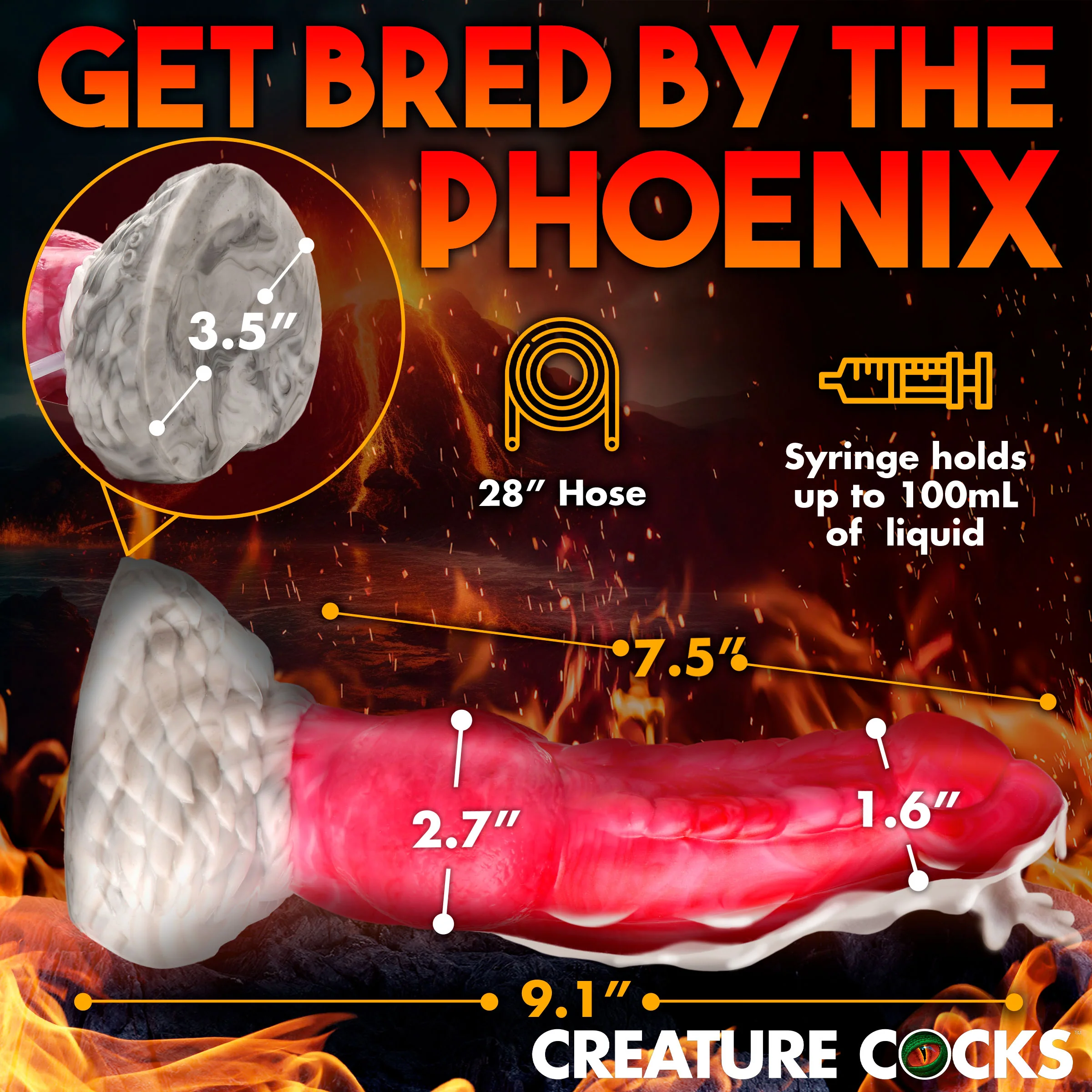 Resurrector Phoenix Squirting Silicone Dildo - Image 2