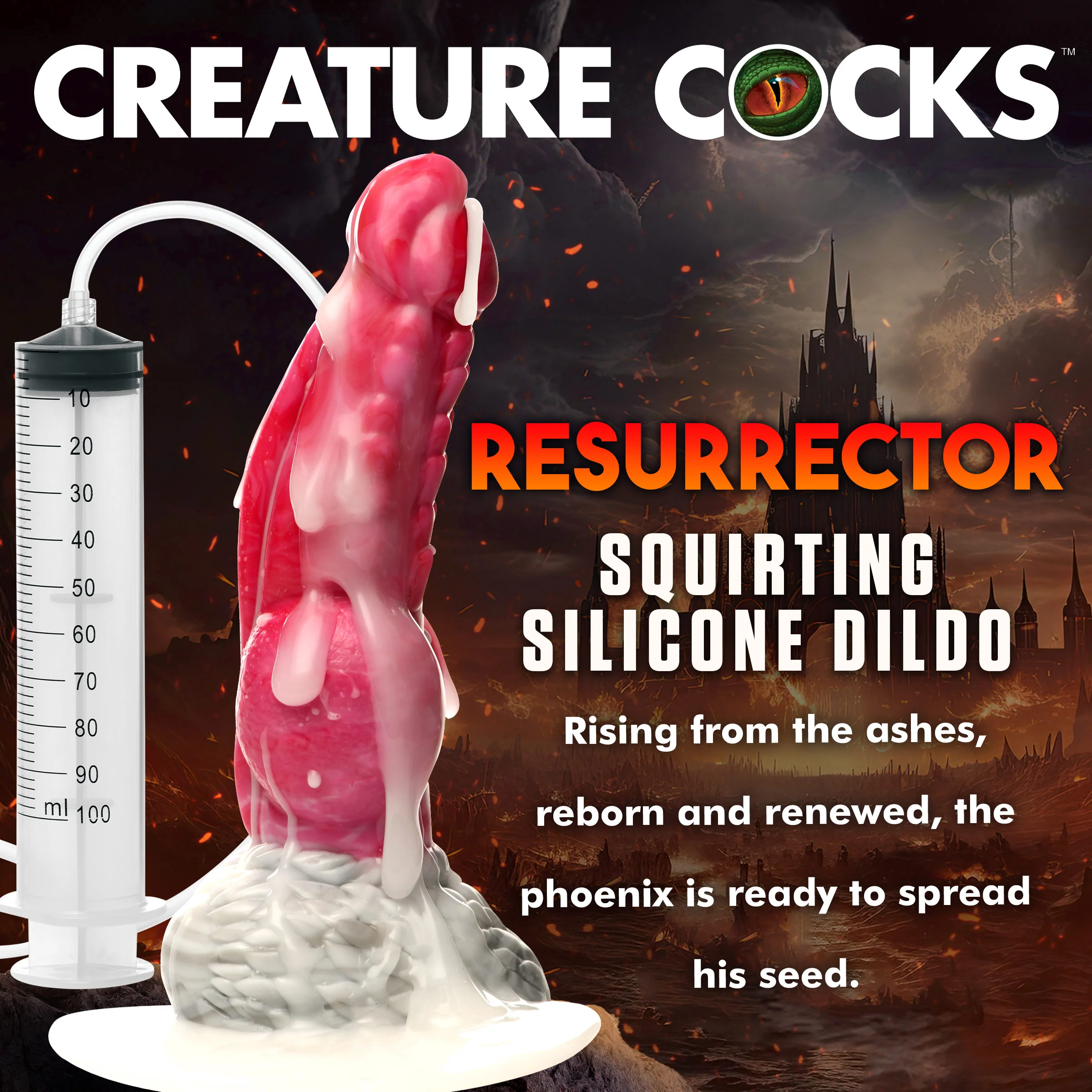 Resurrector Phoenix Squirting Silicone Dildo - Image 5