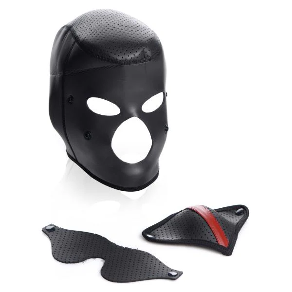 Sensory Deprivation Hood With Removable Blindfold and Mouth Piece