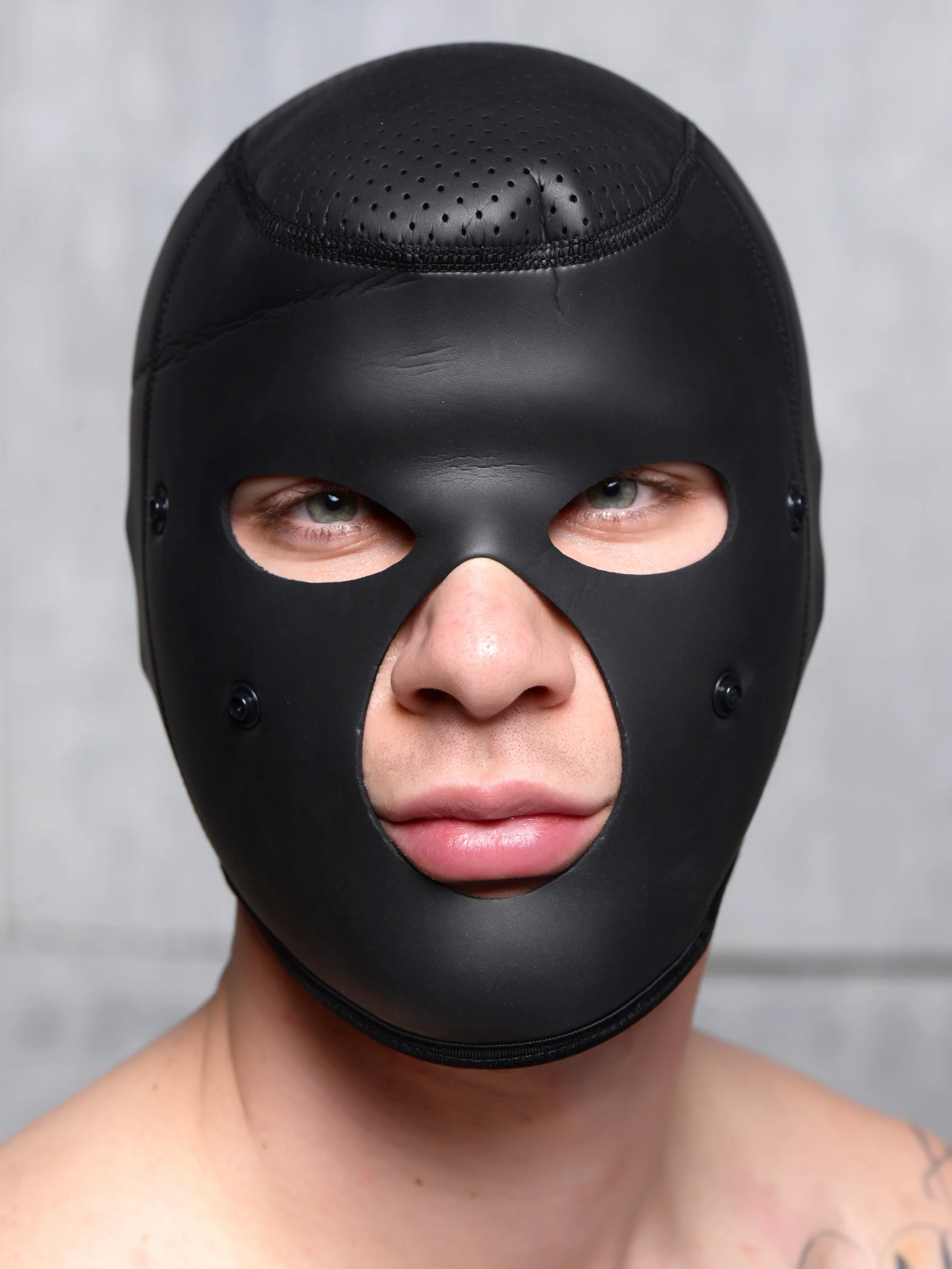 Sensory Deprivation Hood With Removable Blindfold and Mouth Piece - Image 10