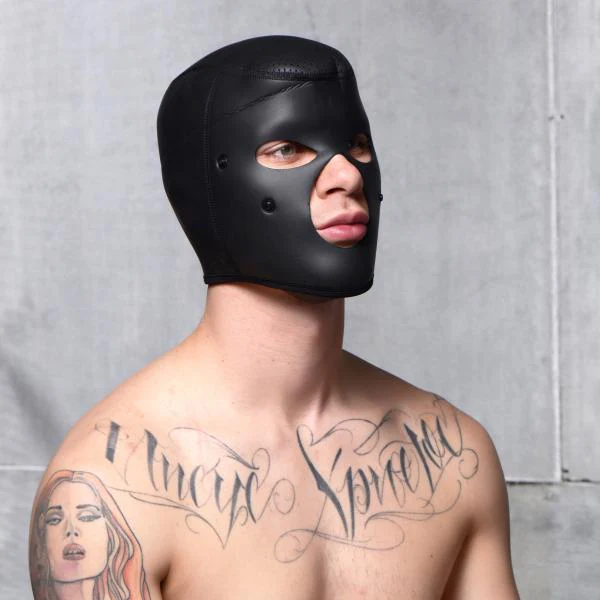 Sensory Deprivation Hood With Removable Blindfold and Mouth Piece - Image 4