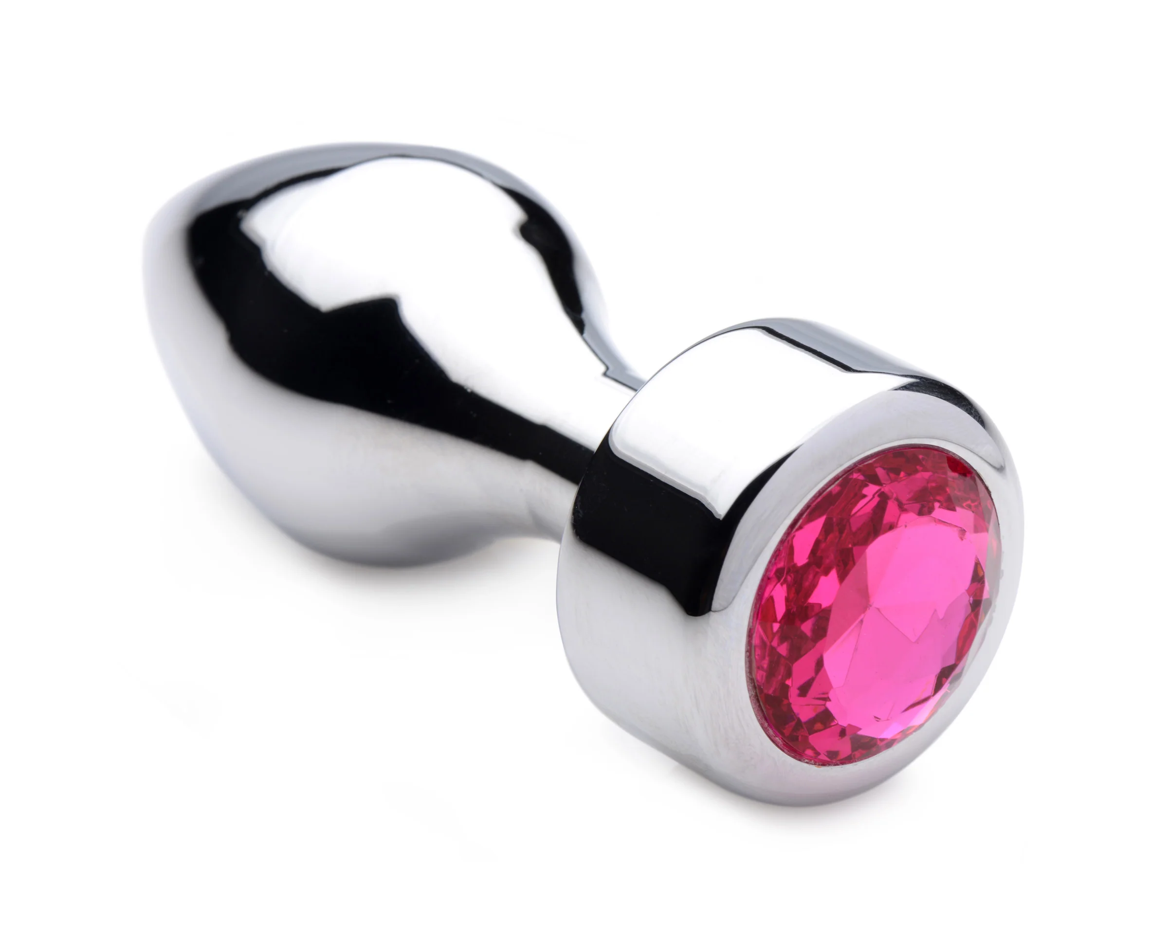 Hot Pink Gem Weighted Anal Plug - Image 2