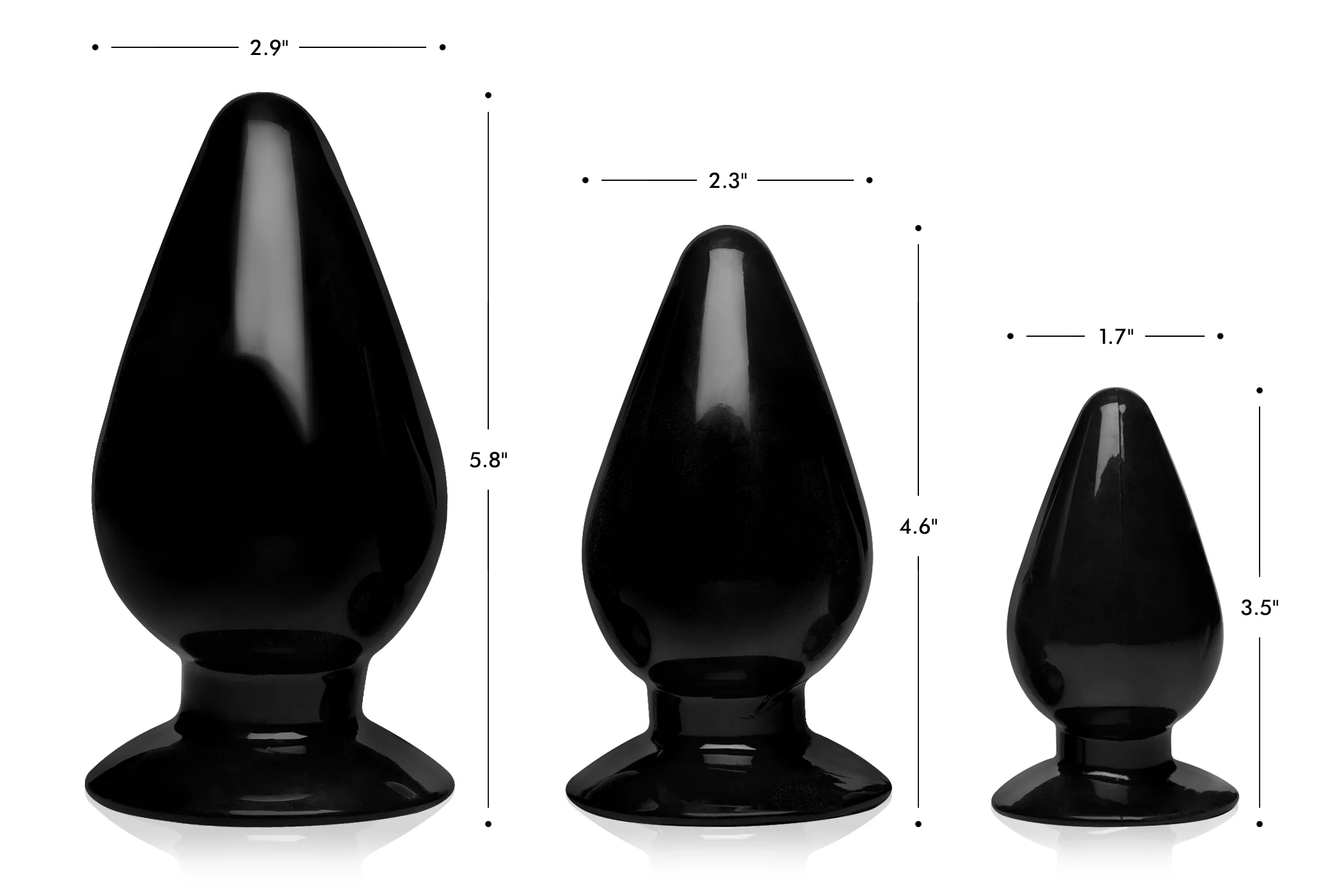 Triple Cones 3 Piece Anal Plug Set - Image 3