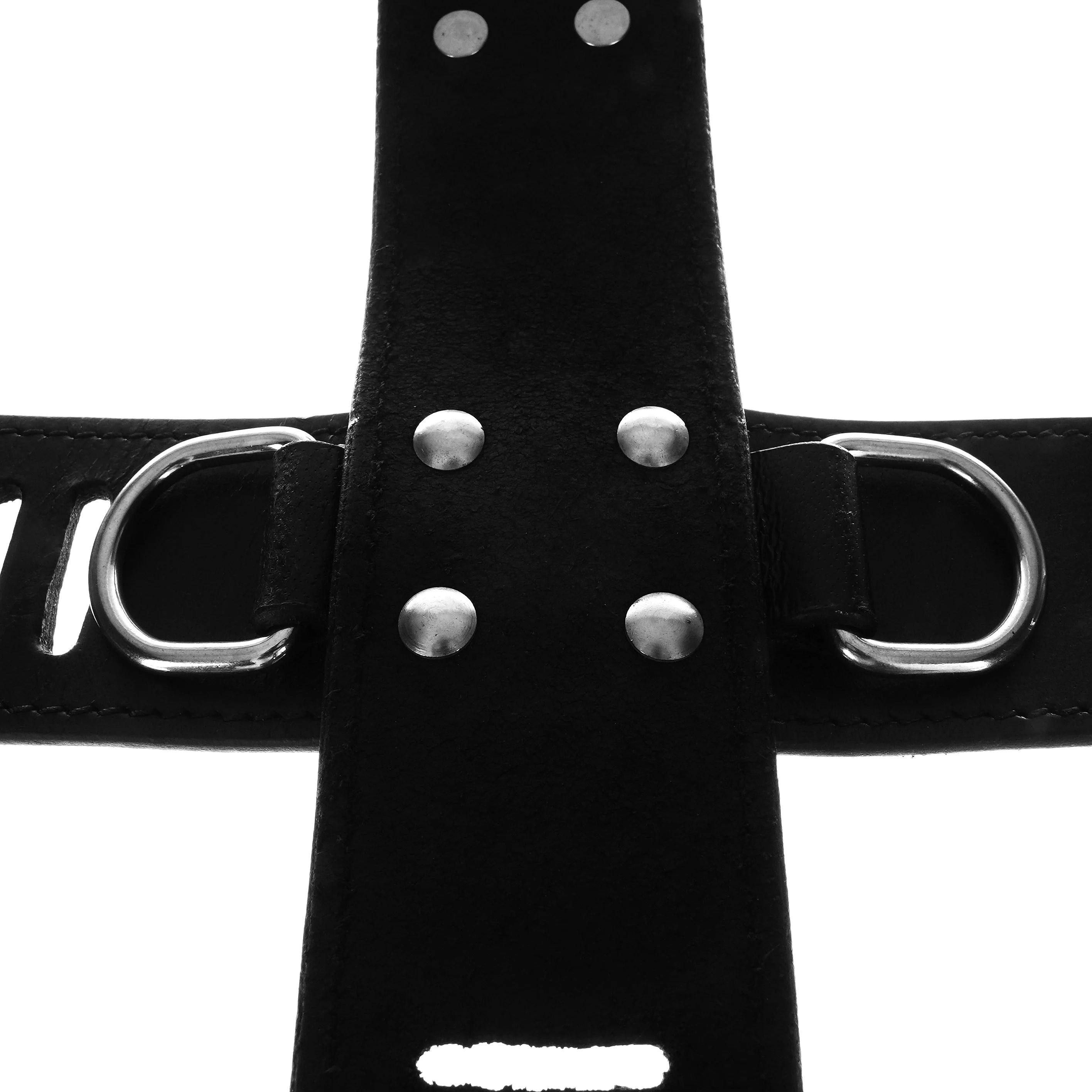 Rough Cut Leather X Cuffs with D Rings by Kink - Image 2