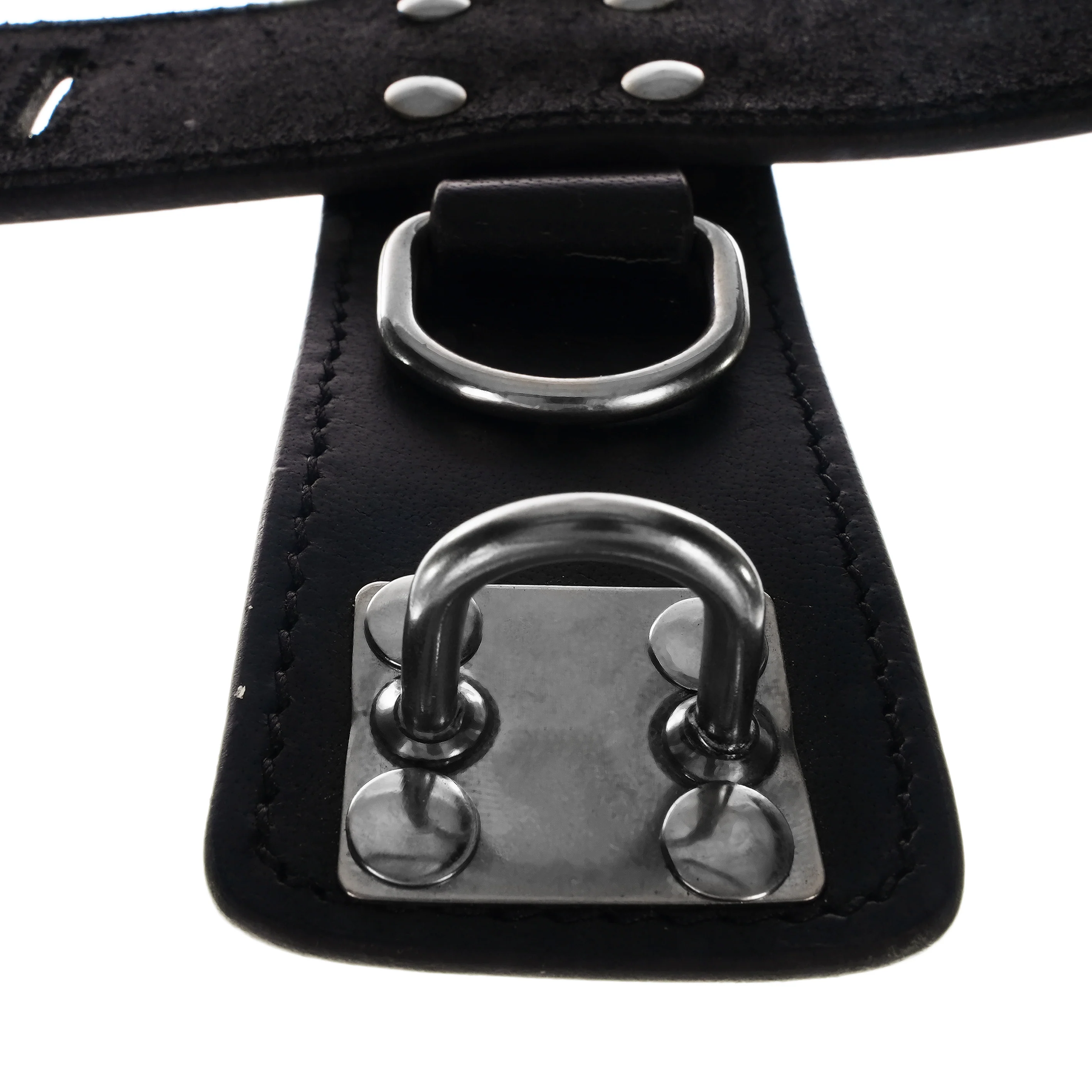 Rough Cut Leather X Cuffs with D Rings by Kink - Image 3