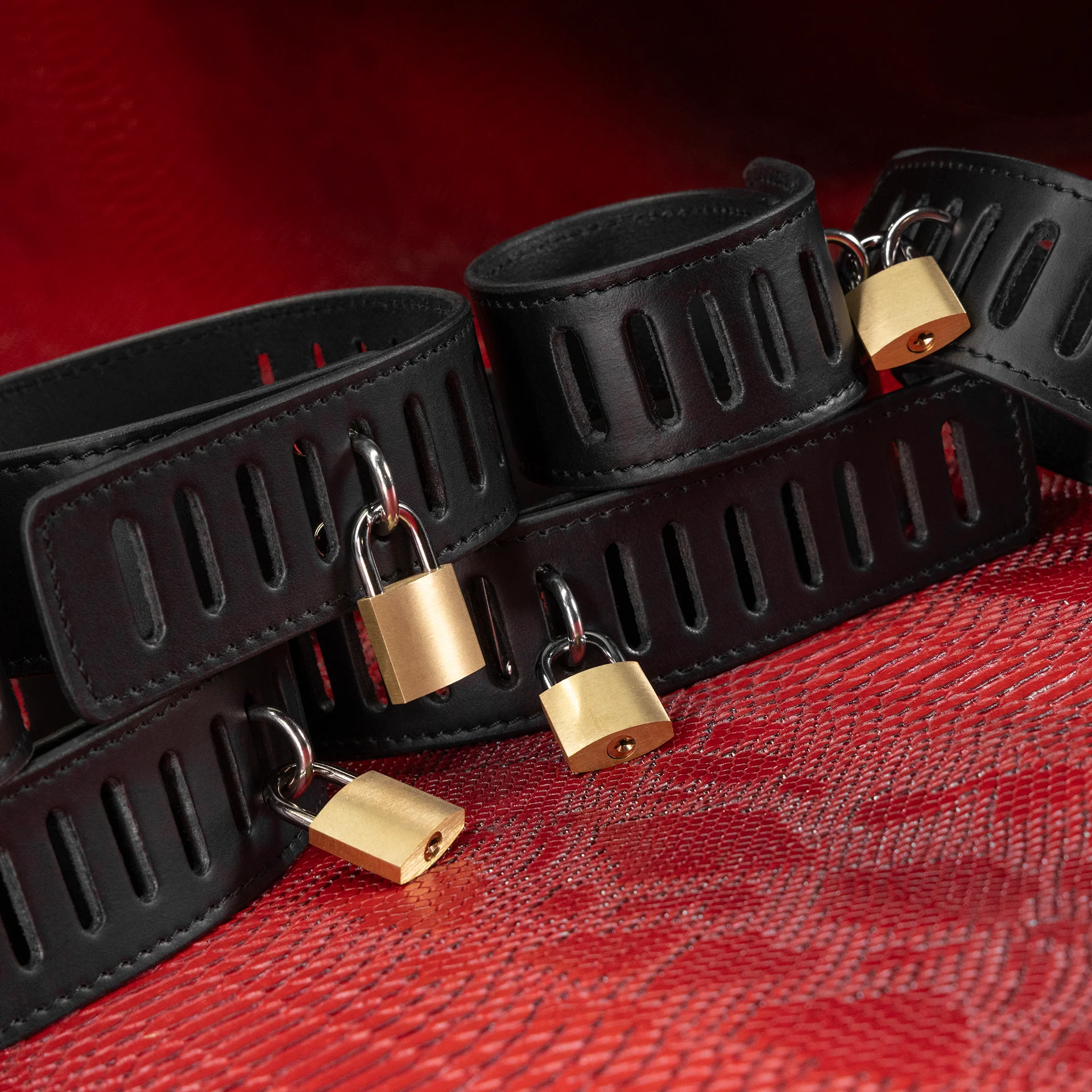 Secure Leather Bondage Seven Piece Restraint Set - Image 3
