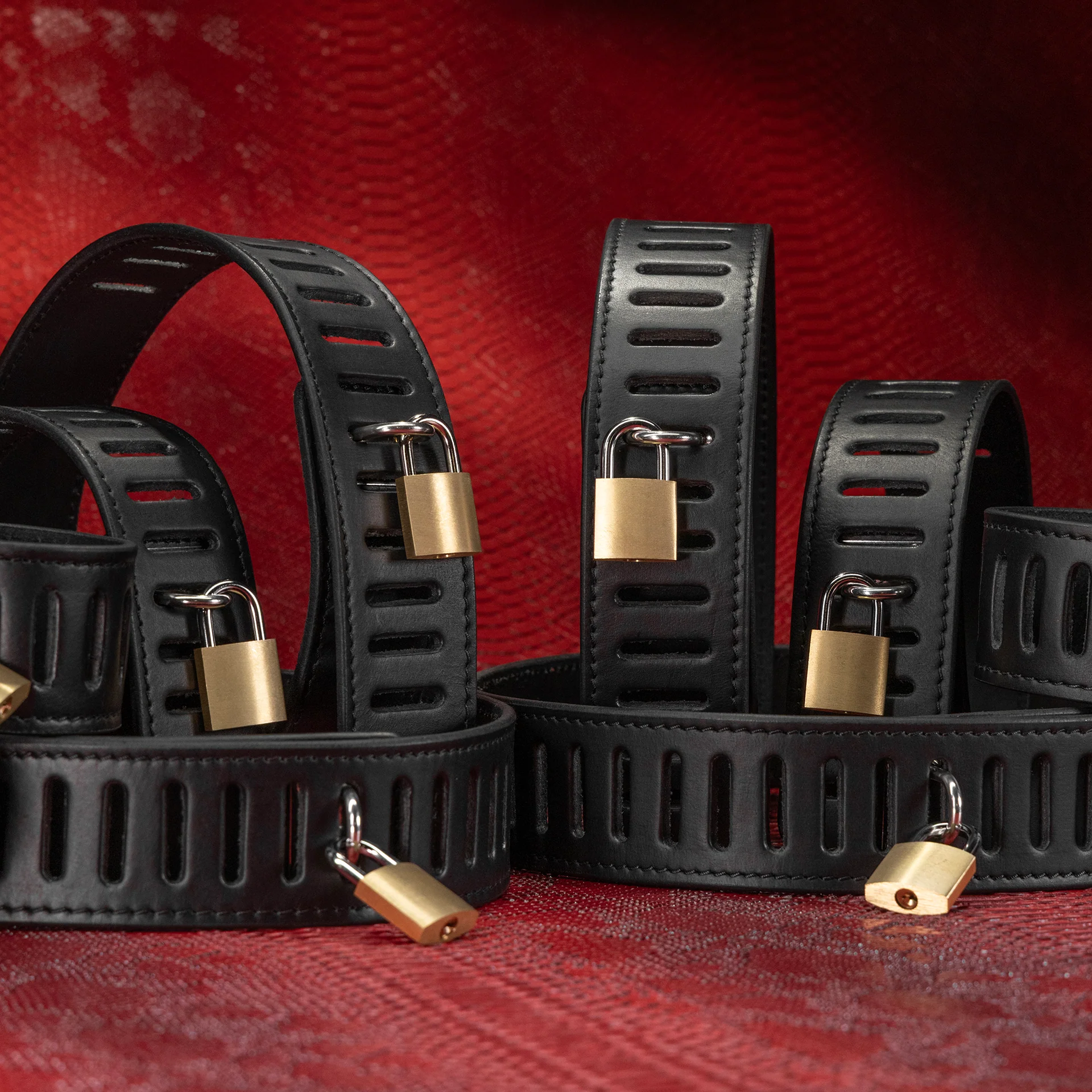 Secure Leather Bondage Ten Piece Restraint Set - Image 4