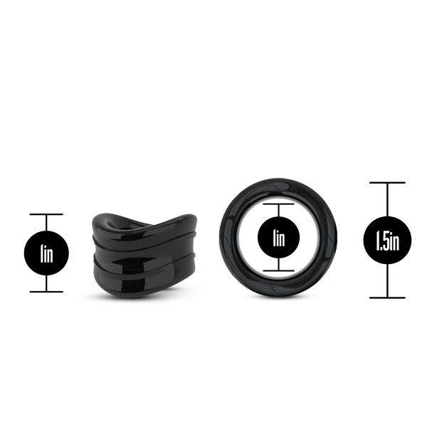 Blush Stay Hard Beef Ball Stretcher Snug 1 in. Black - Image 2