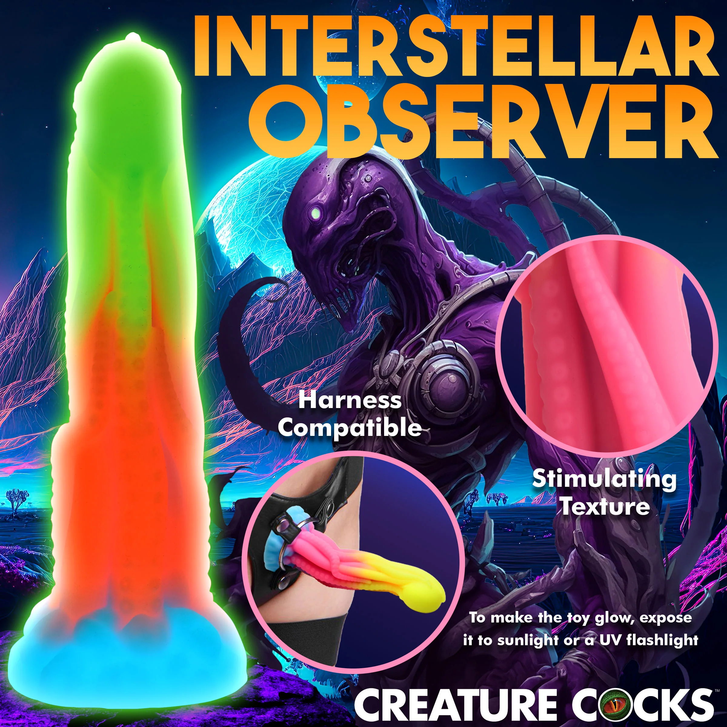 Alien Glow-In-The-Dark Fantasy Dildo - Image 4