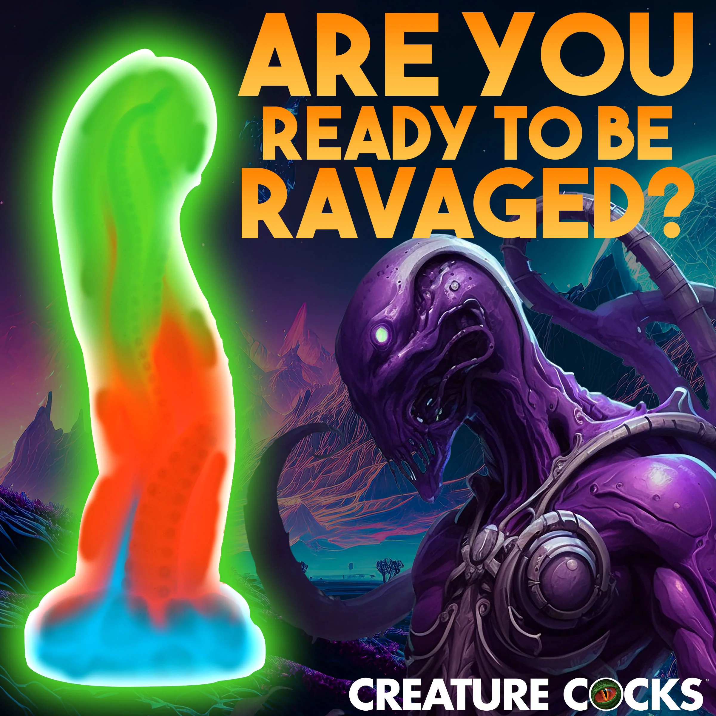 Alien Glow-In-The-Dark Fantasy Dildo - Image 7