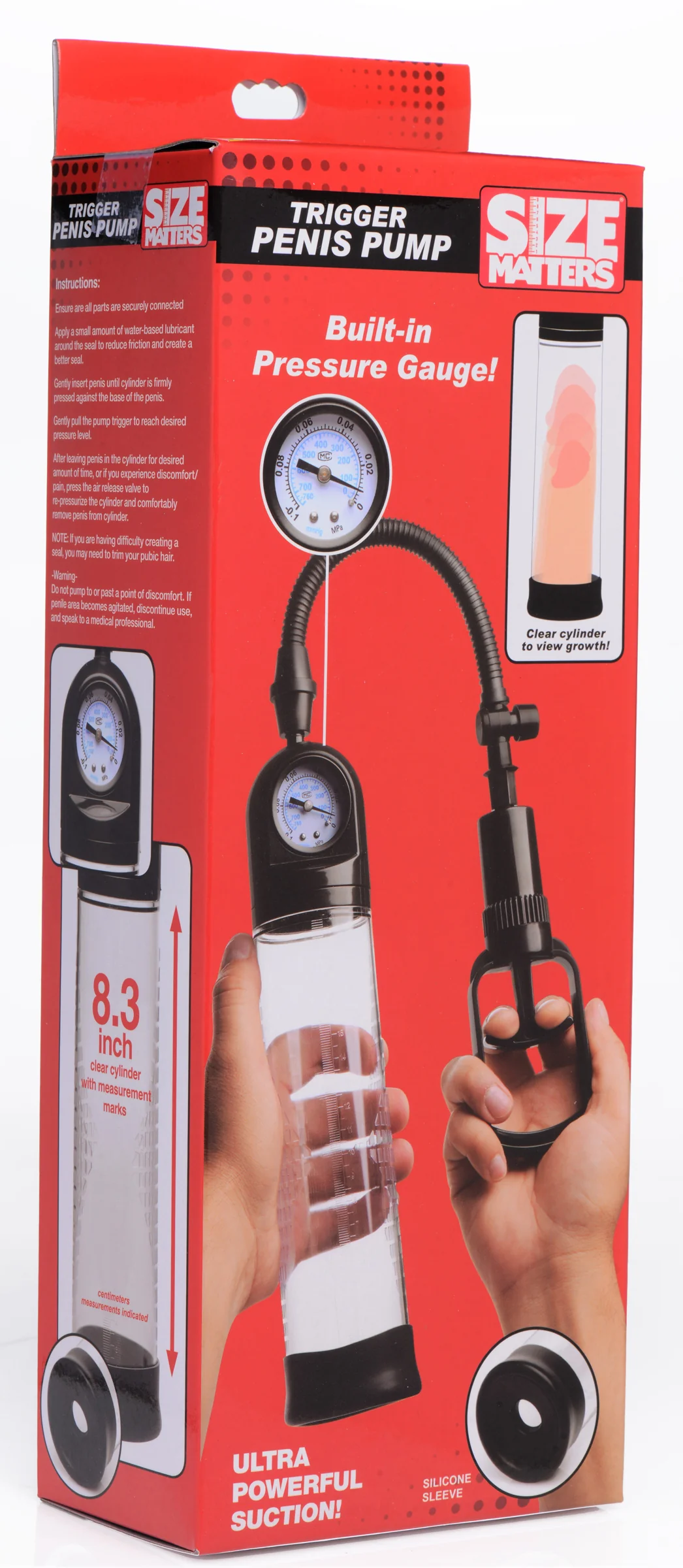Trigger Penis Pump with Built-in Pressure Gauge - Image 2
