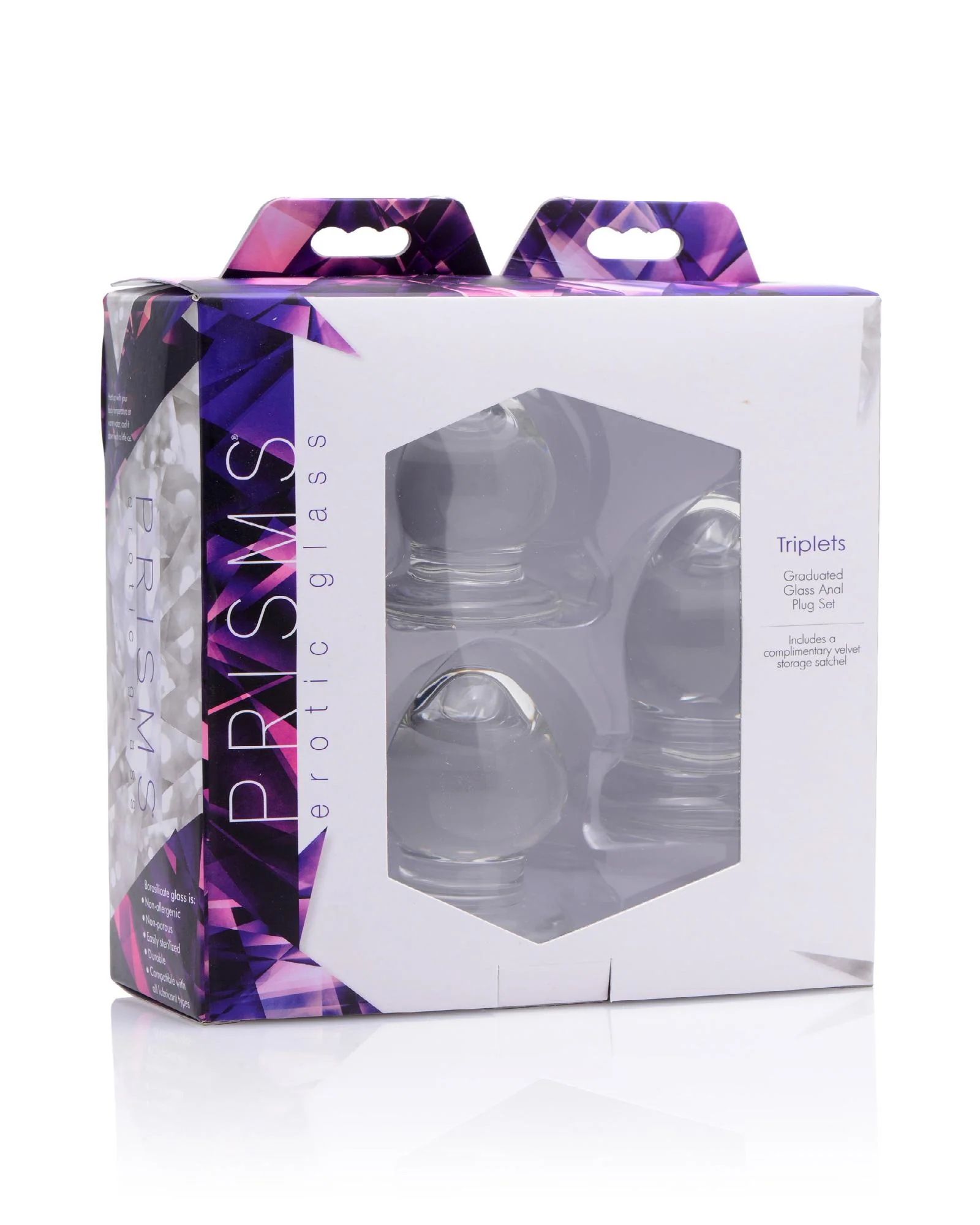 Triplets 3 Piece Glass Anal Plug Kit - Image 4