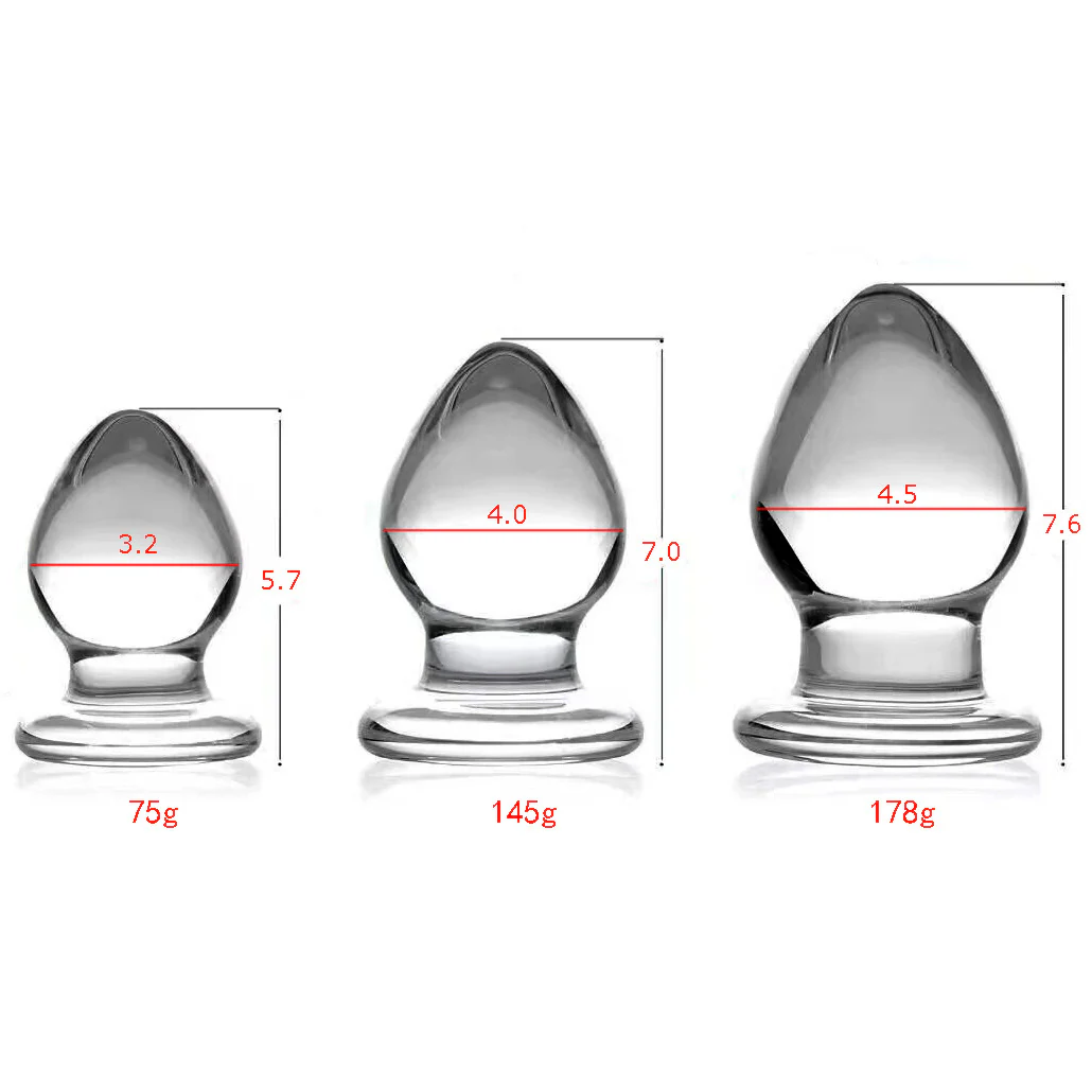 Triplets 3 Piece Glass Anal Plug Kit - Image 5