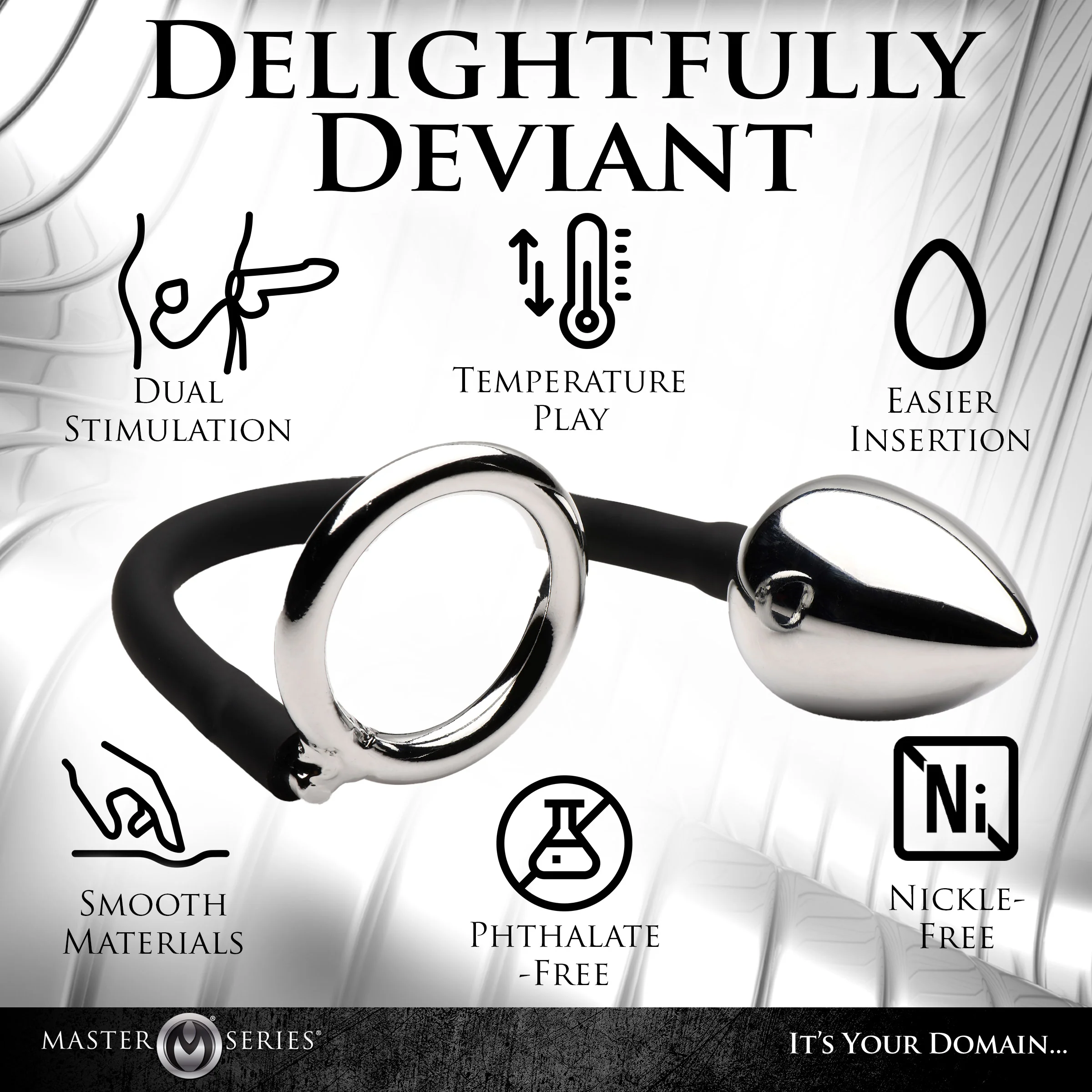 Tug & Plug Dual Stimulation Cock Ring with Anal Plug - Image 5